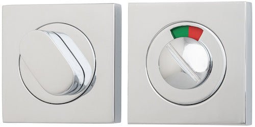 Square Privacy Turn with Indicator - Ella Grace - Iver - Polished Chrome - Tube Latches & Bolts