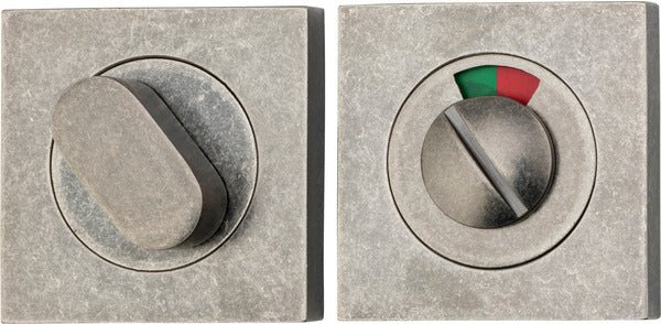 Square Privacy Turn with Indicator - Ella Grace - Iver - Distressed Nickel - Tube Latches & Bolts