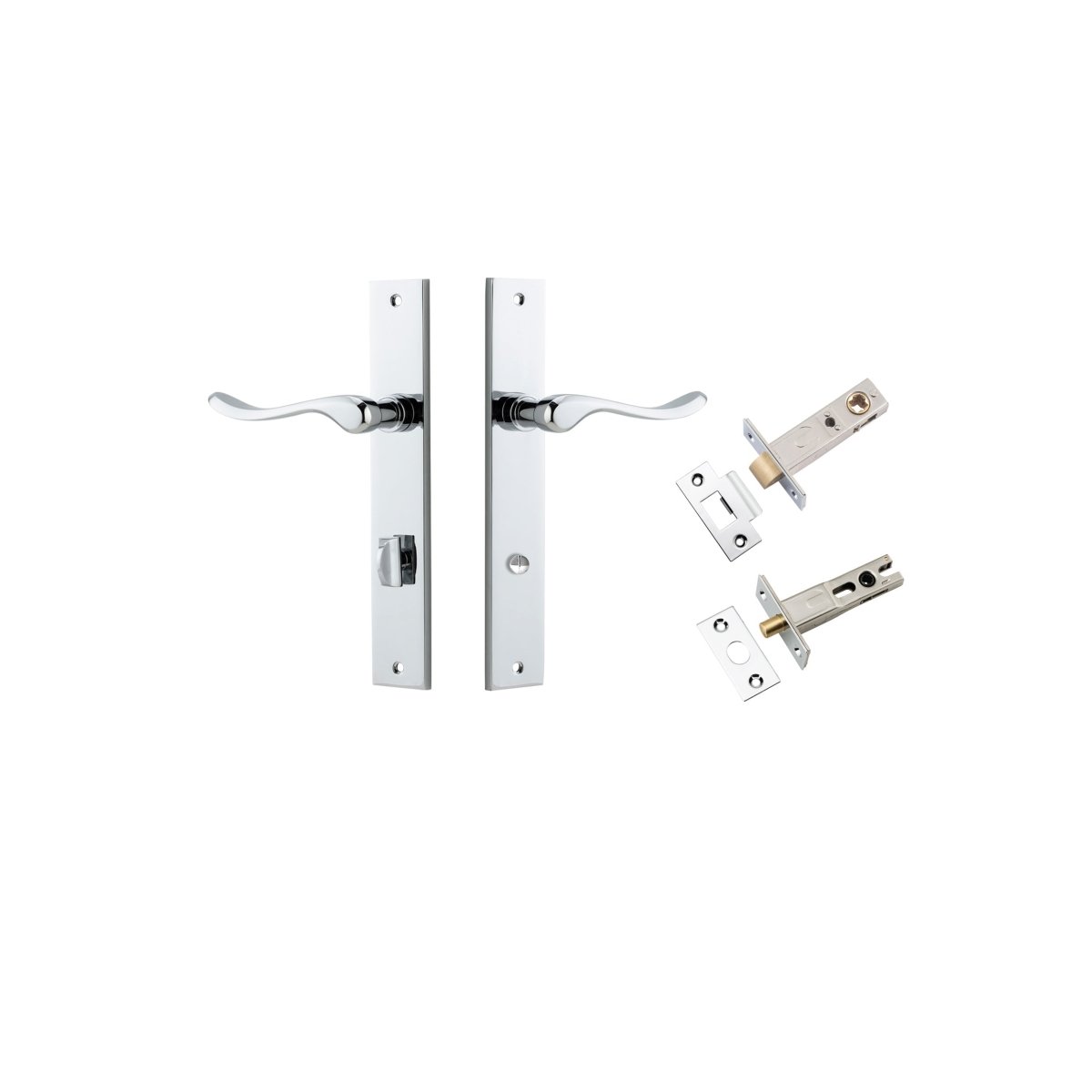 Stirling Lever - Rectangular Backplate - Ella Grace - Iver - Polished Chrome - Door Levers