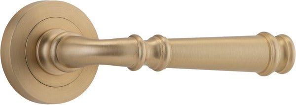 Verona Lever - Round Rose - Ella Grace - Iver - Brushed Brass - Door Levers