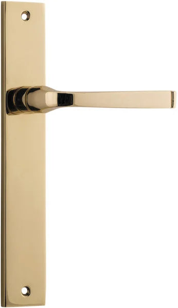 Annecy Lever - Rectangular Backplate - Ella Grace - Iver - Polished Brass - Door Levers