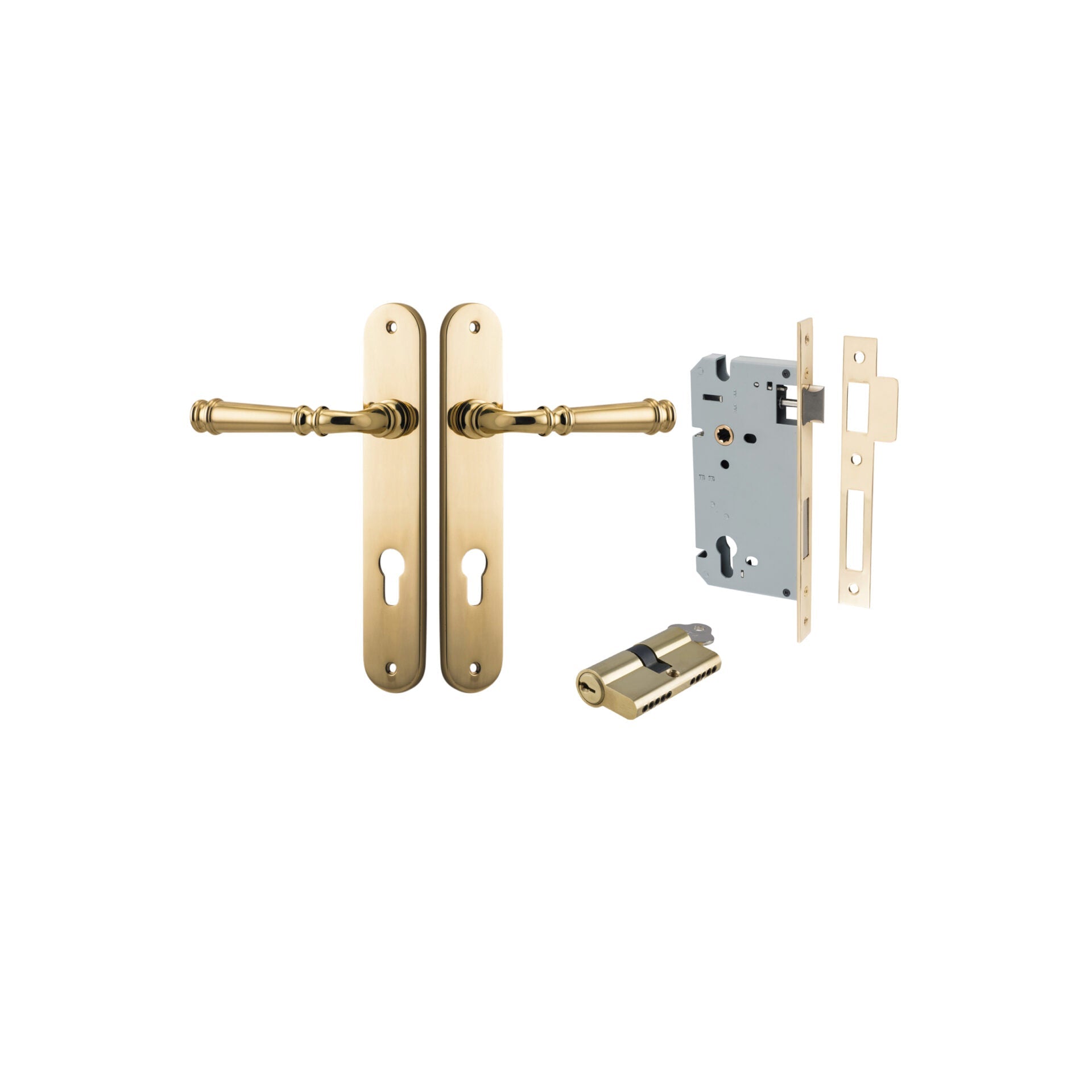 Verona Lever - Oval Backplate - Ella Grace - Iver - Polished Brass - Door Levers