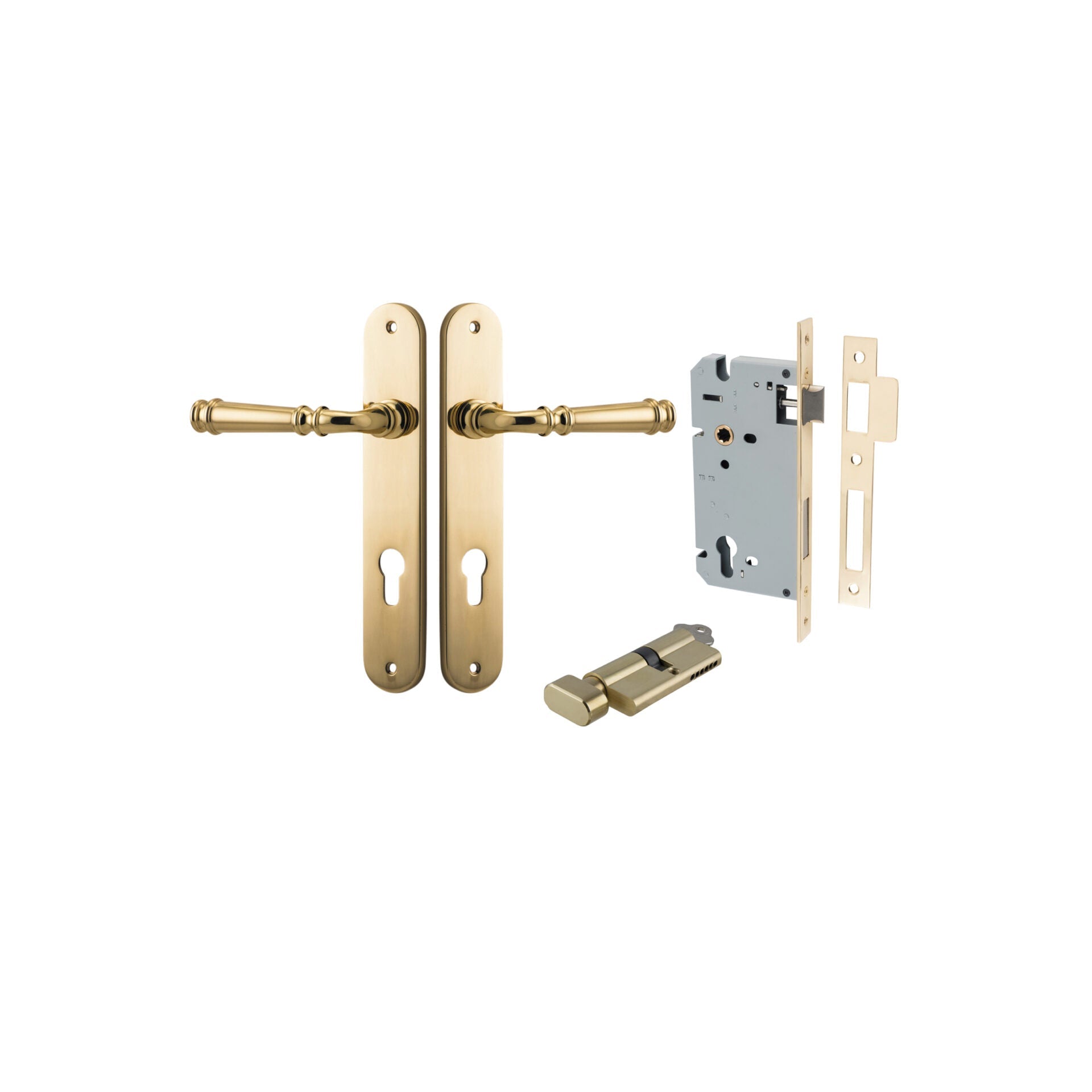 Verona Lever - Oval Backplate - Ella Grace - Iver - Polished Brass - Door Levers