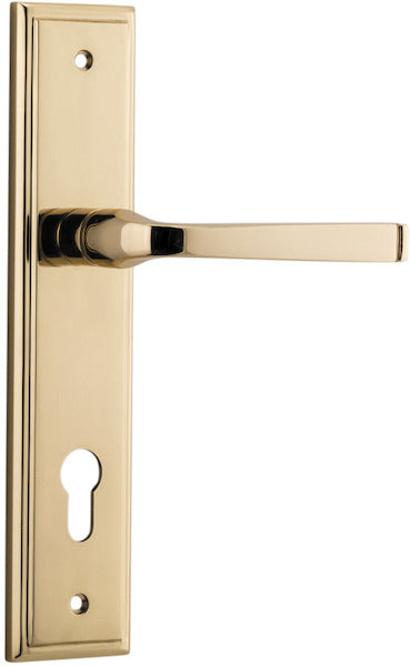 Annecy Lever - Stepped Backplate - Ella Grace - Iver - Polished Brass - Door Levers