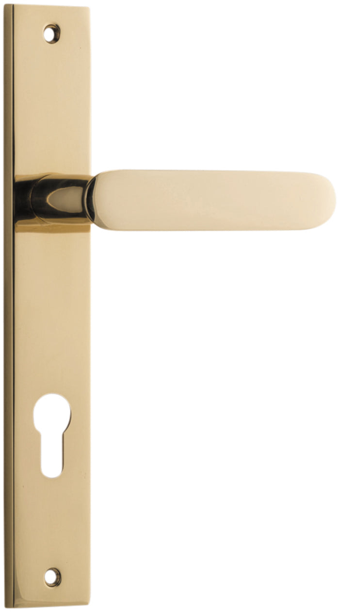 Bronte Lever - Rectangular Backplate - Ella Grace - Iver - Polished Brass - Door Levers