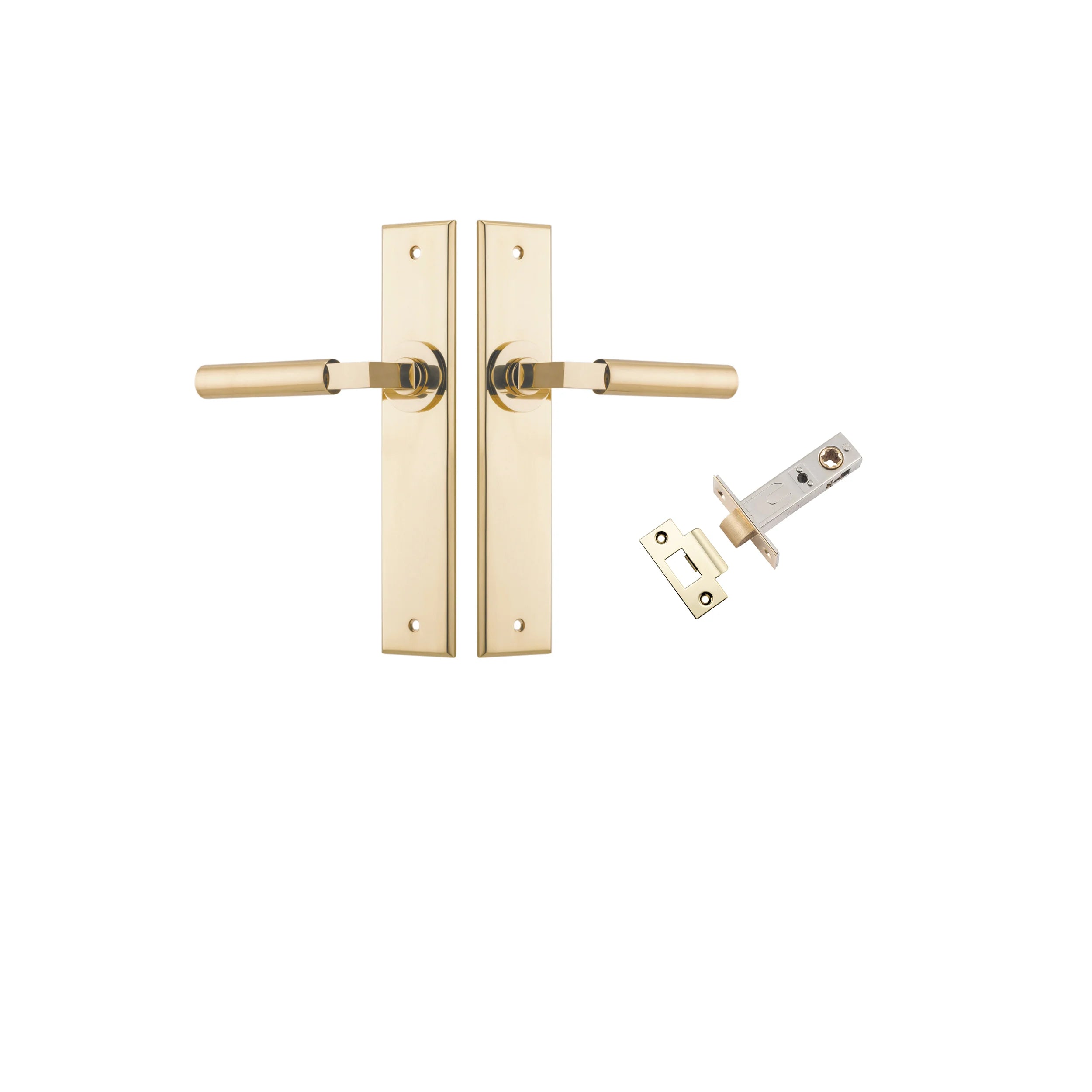 Berlin Lever - Chamfered Backplate - Ella Grace - Iver - Polished Brass - Door Levers