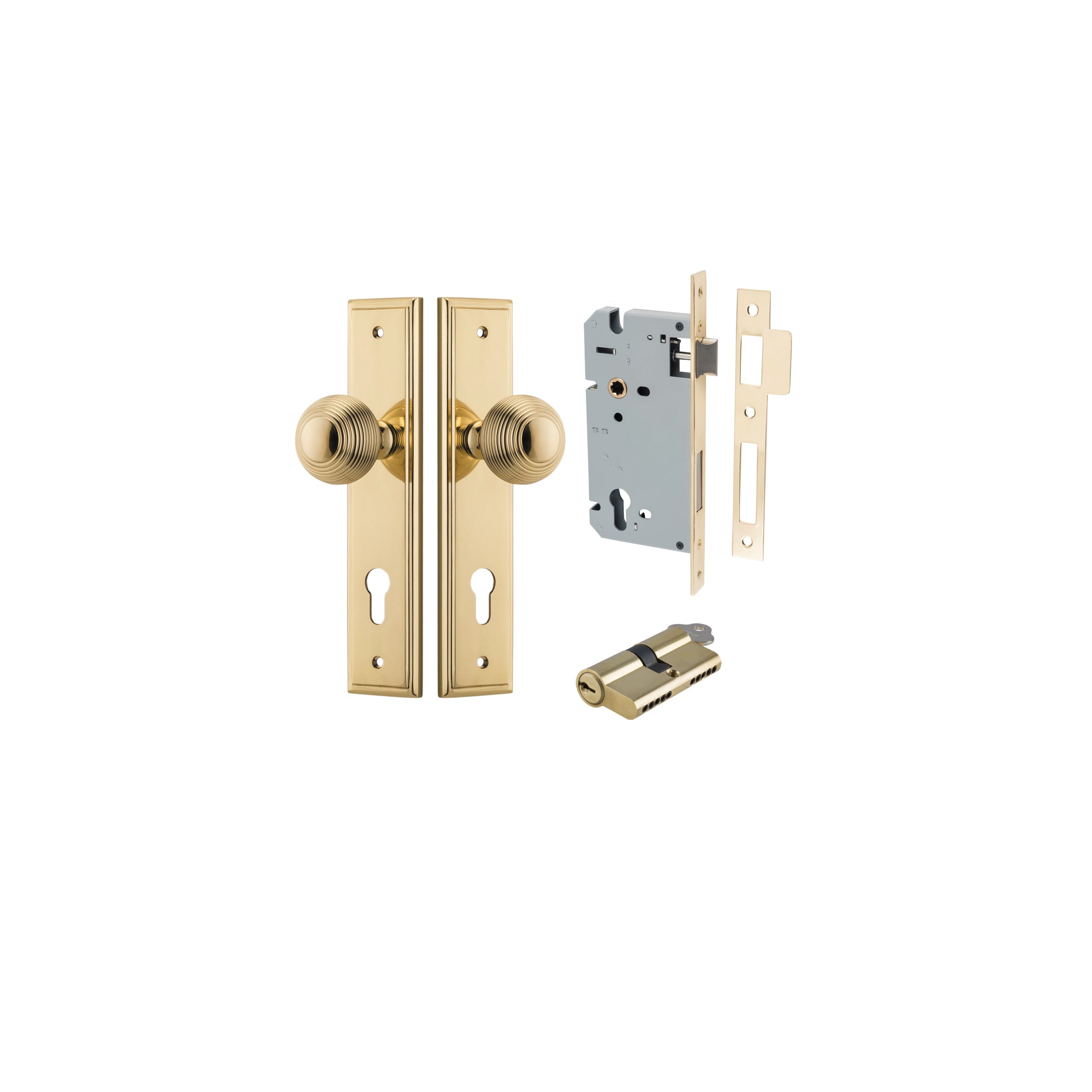 Guildford Knob - Stepped Backplate - Ella Grace - Iver - Polished Brass - Door Knobs