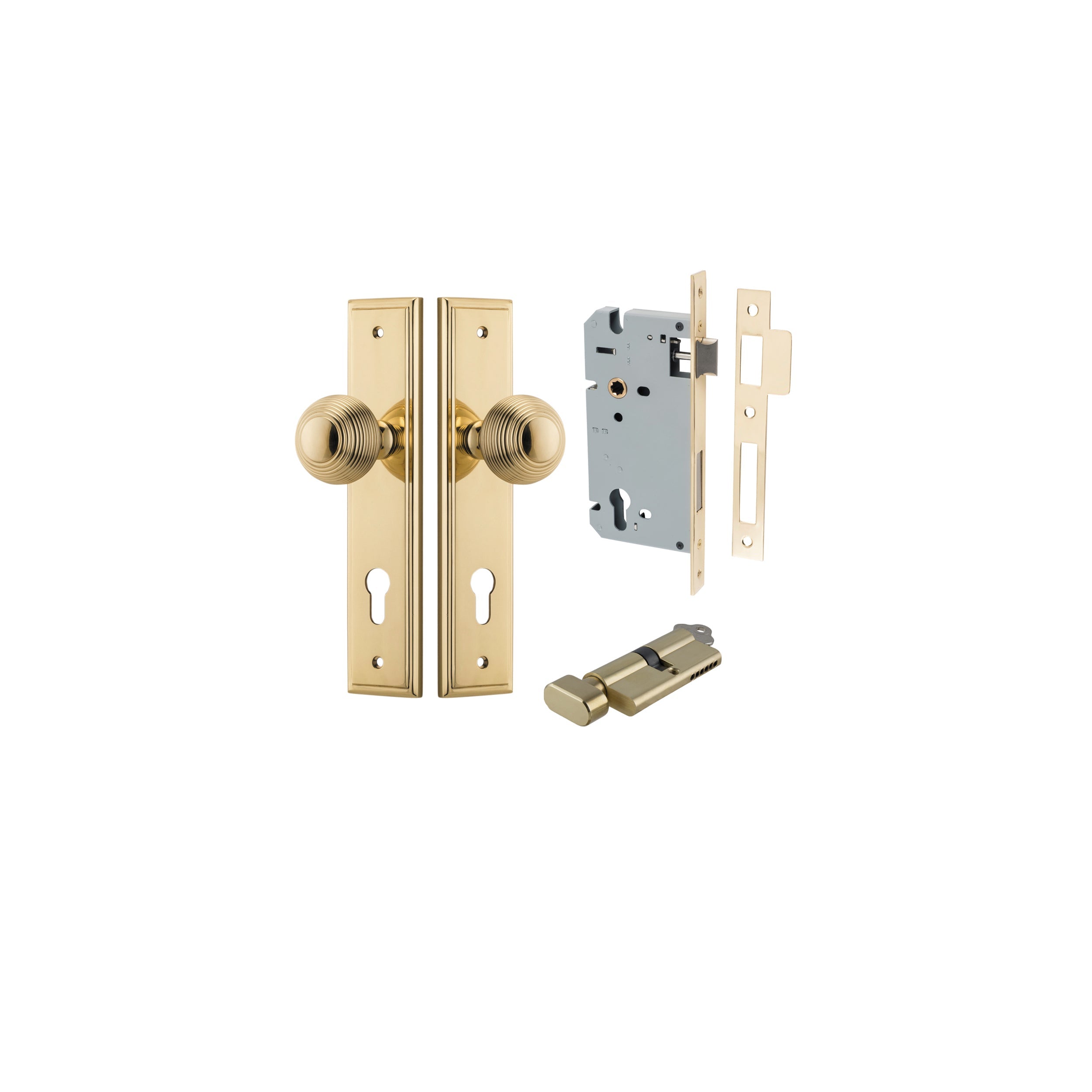 Guildford Knob - Stepped Backplate - Ella Grace - Iver - Polished Brass - Door Knobs