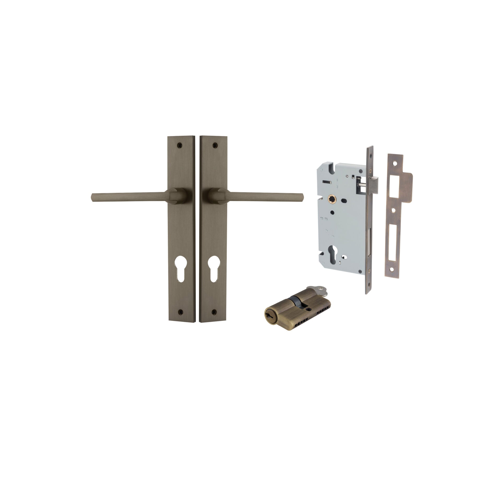 Baltimore Lever - Rectangular Backplate - Ella Grace - Iver - Signature Brass - Door Levers