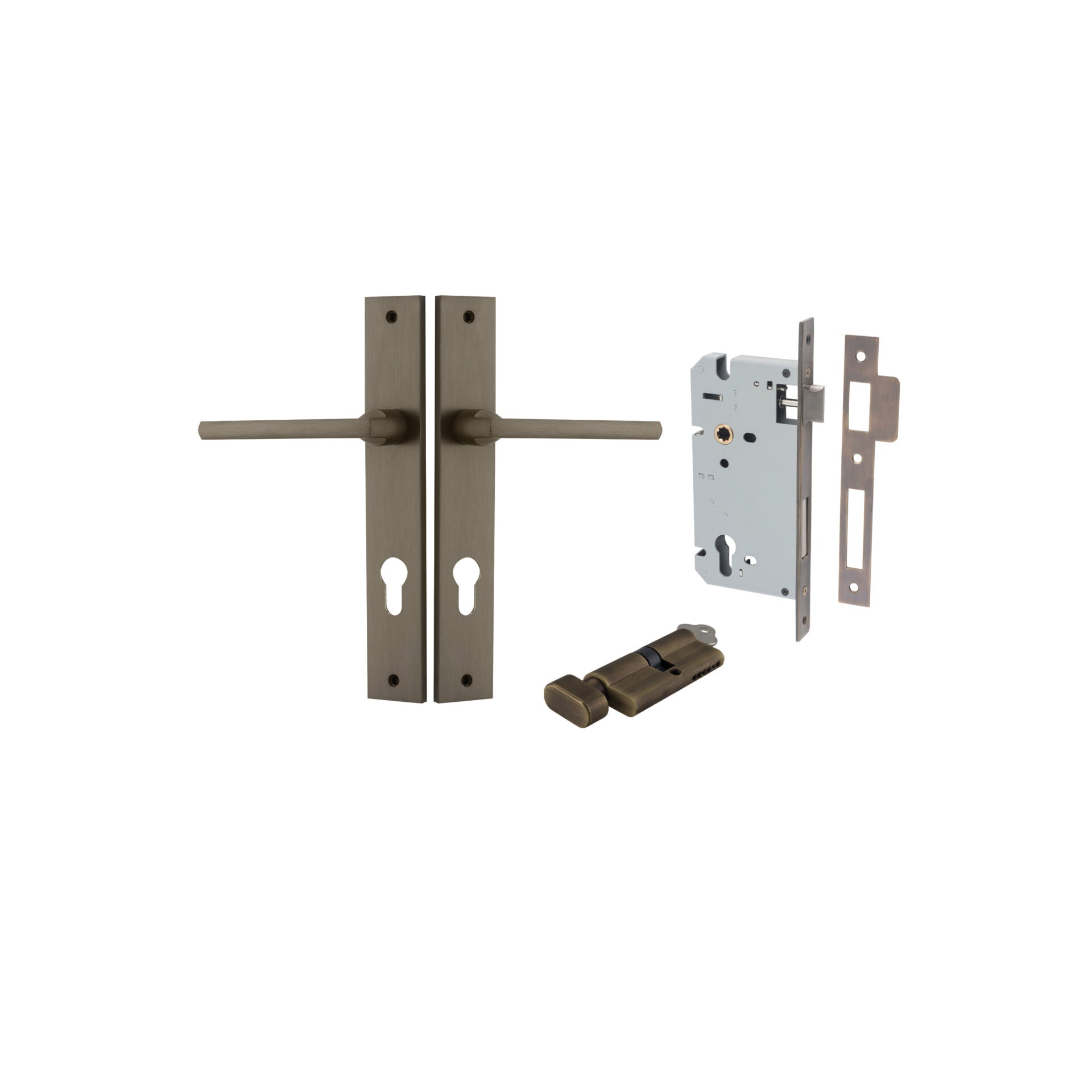 Baltimore Lever - Rectangular Backplate - Ella Grace - Iver - Signature Brass - Door Levers