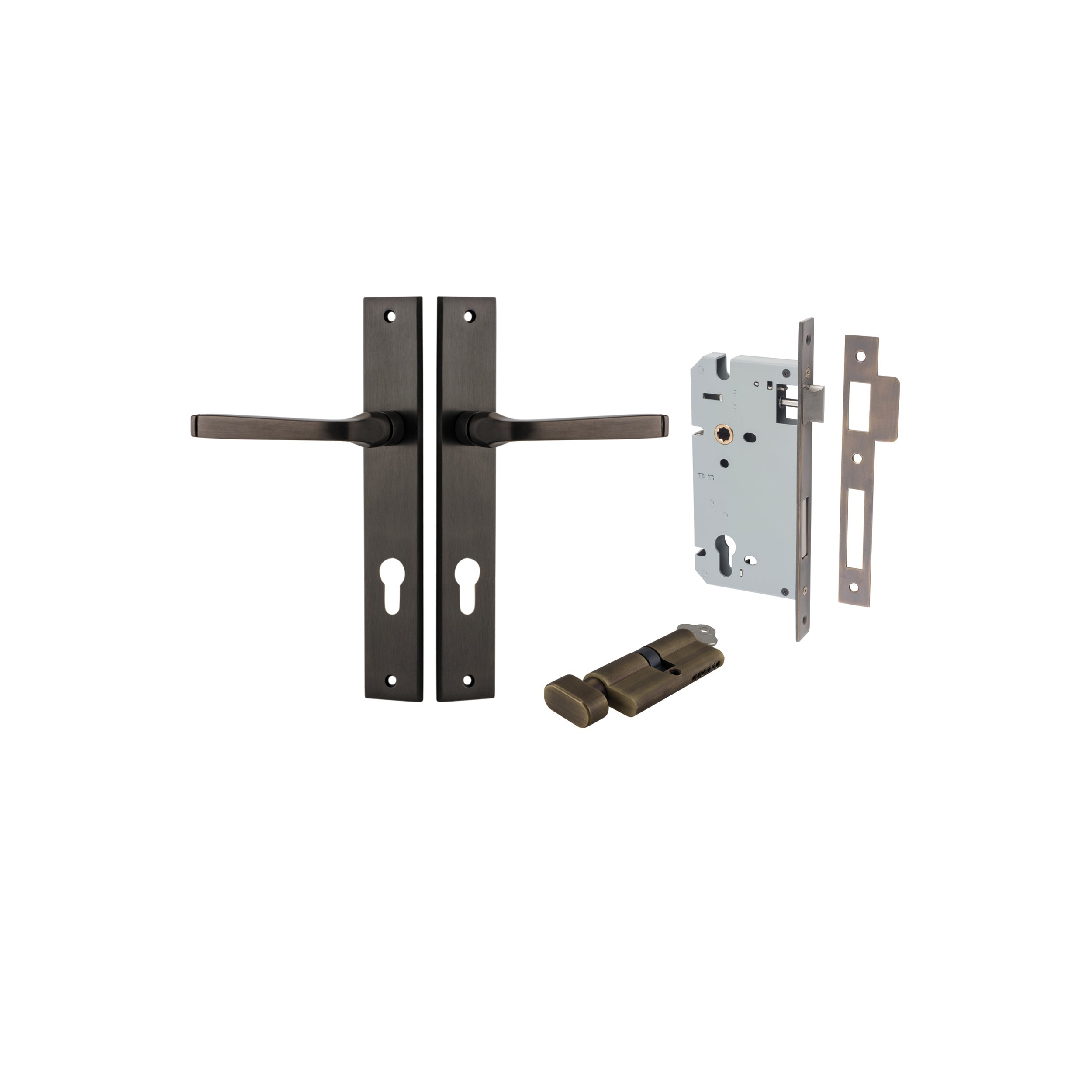 Annecy Lever - Rectangular Backplate - Ella Grace - Iver - Signature Brass - Door Levers