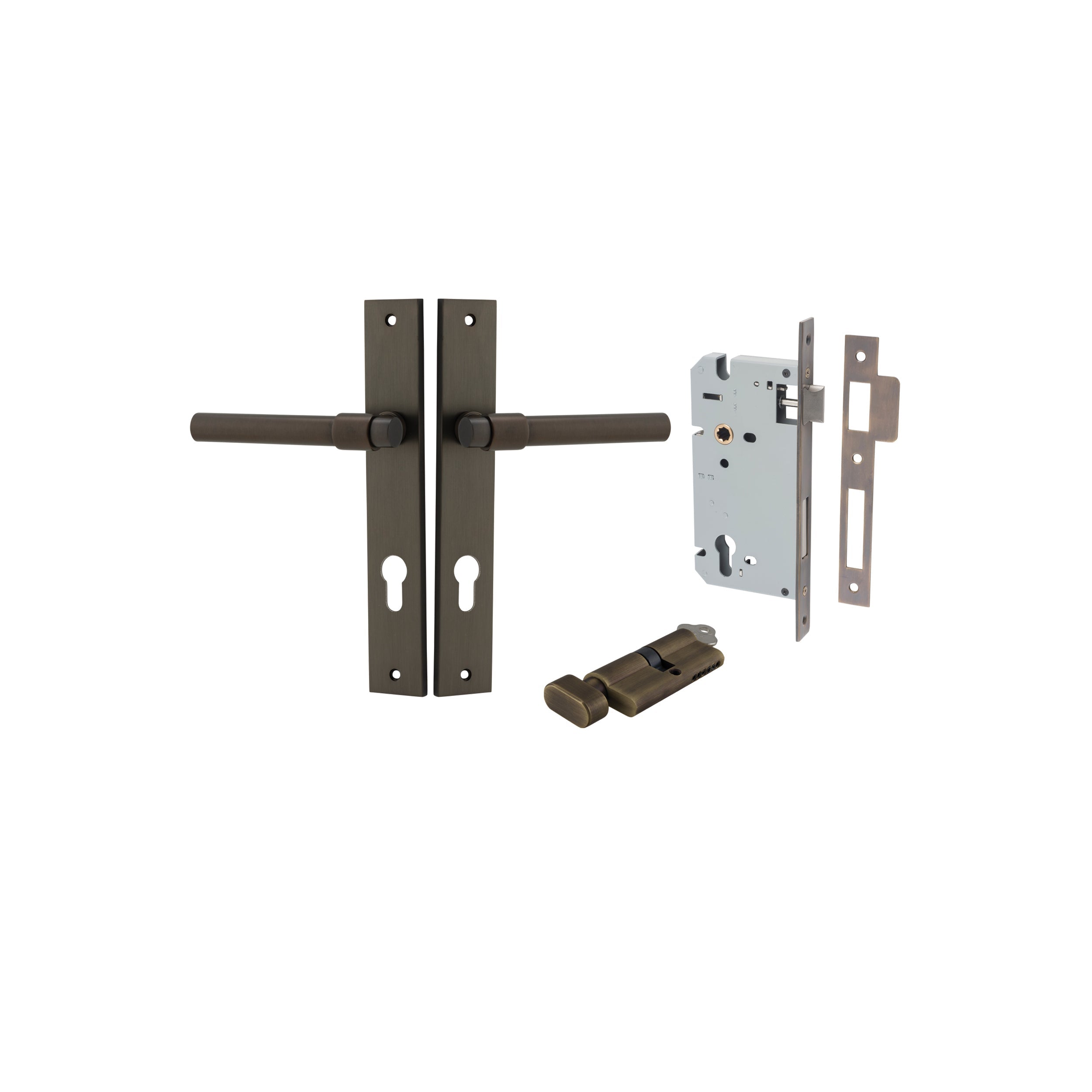 Helsinki Lever - Rectangular Backplate - Ella Grace - Iver - Signature Brass - Door Levers