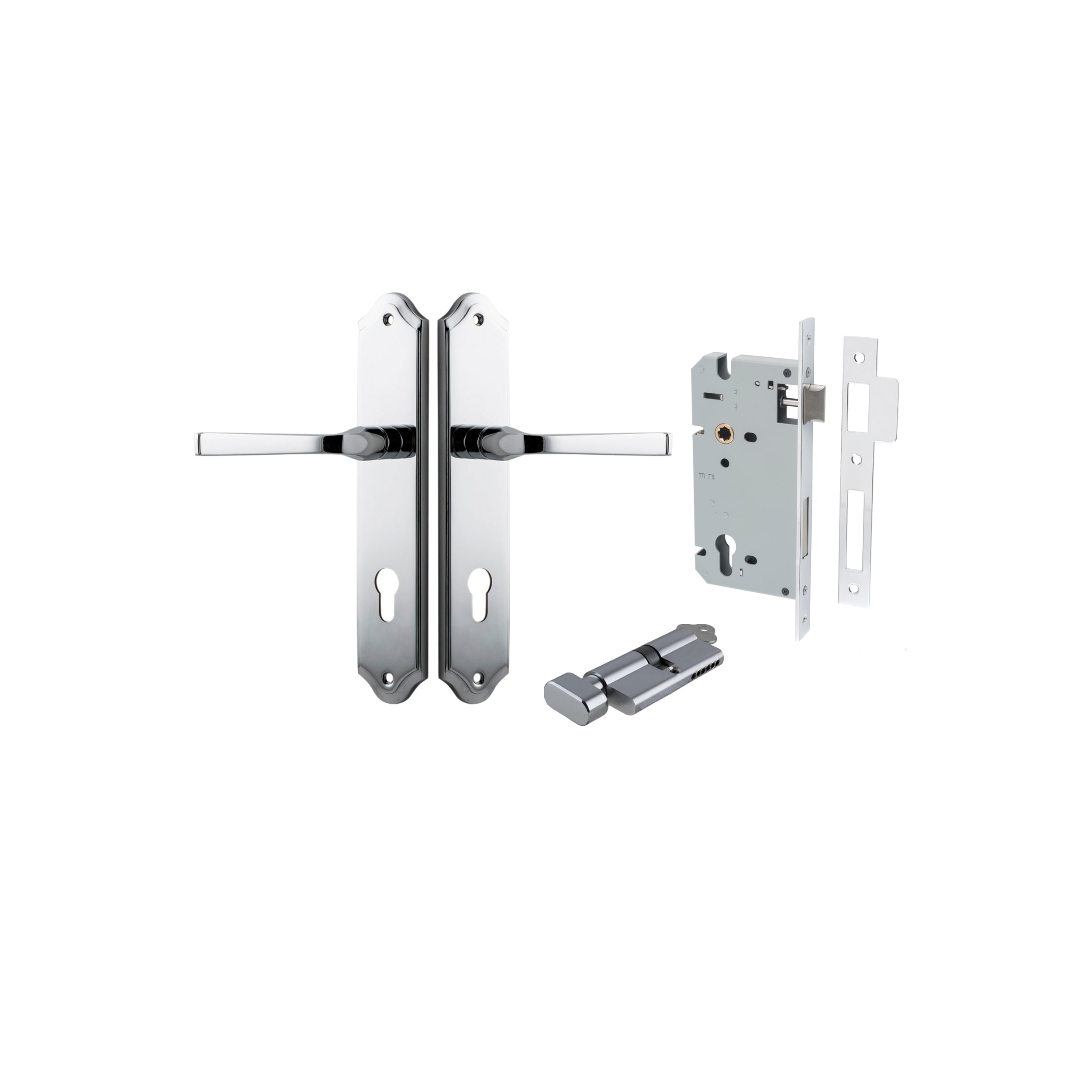 Annecy Lever - Shouldered Backplate - Ella Grace - Iver - Polished Chrome - Door Levers