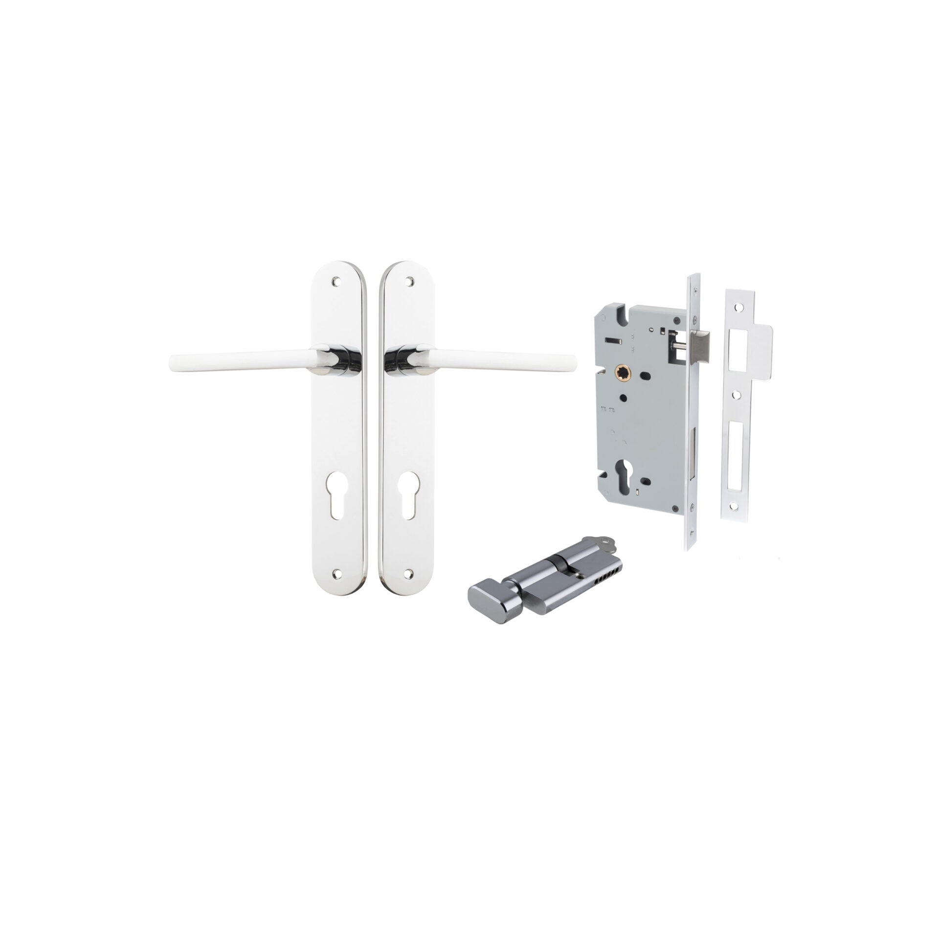 Baltimore Lever - Oval Backplate - Ella Grace - Iver - Polished Chrome - Door Levers