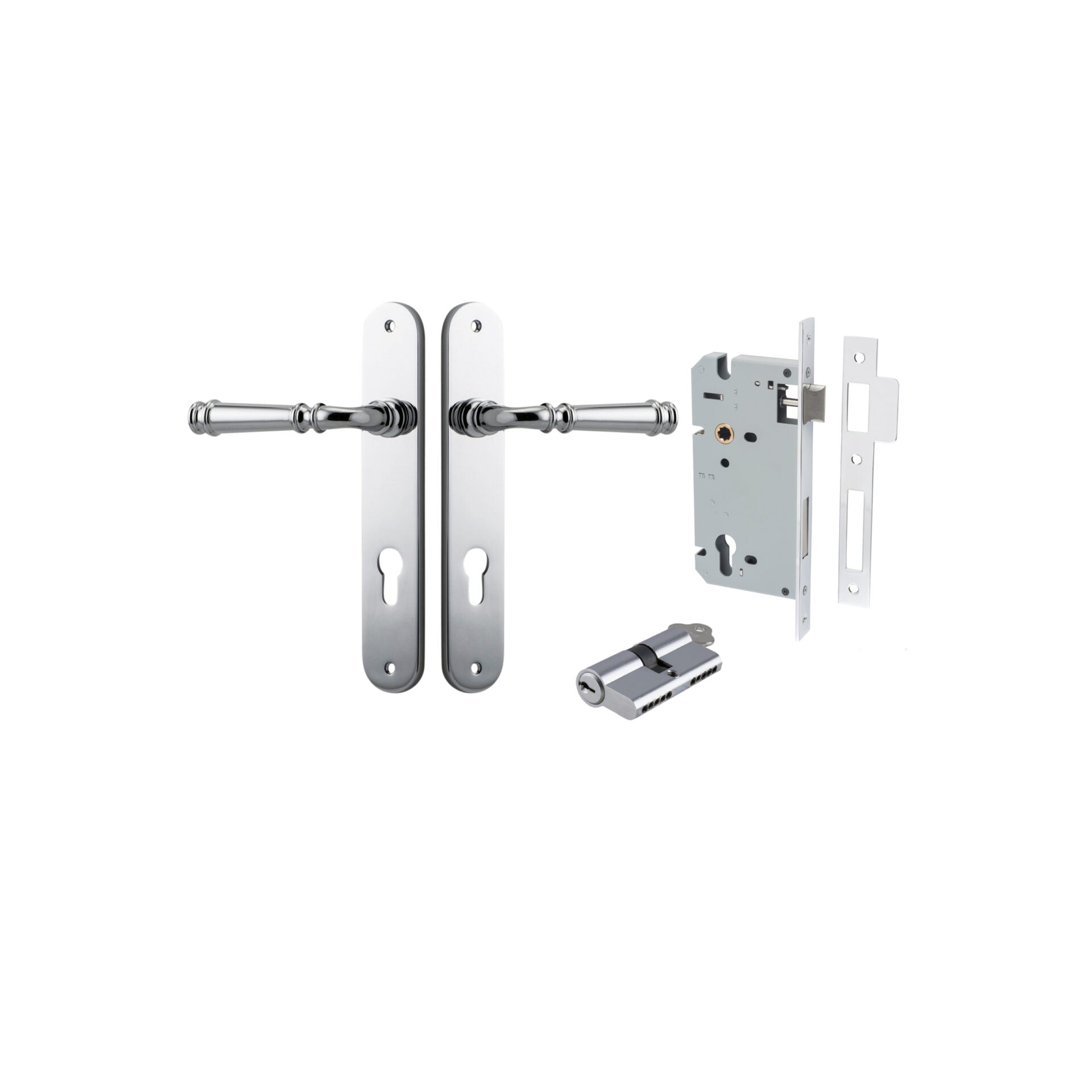 Verona Lever - Oval Backplate - Ella Grace - Iver - Polished Chrome - Door Levers