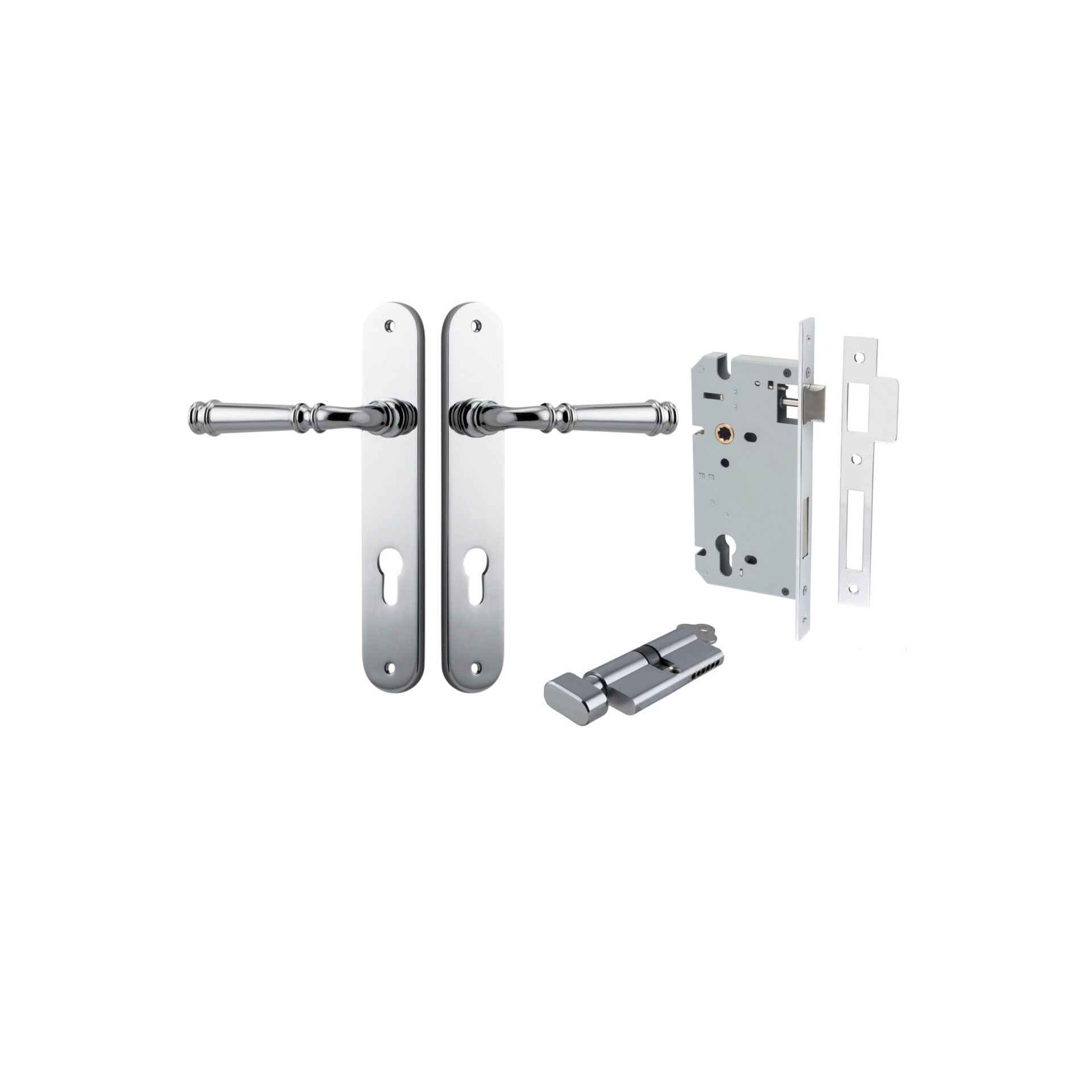 Verona Lever - Oval Backplate - Ella Grace - Iver - Polished Chrome - Door Levers