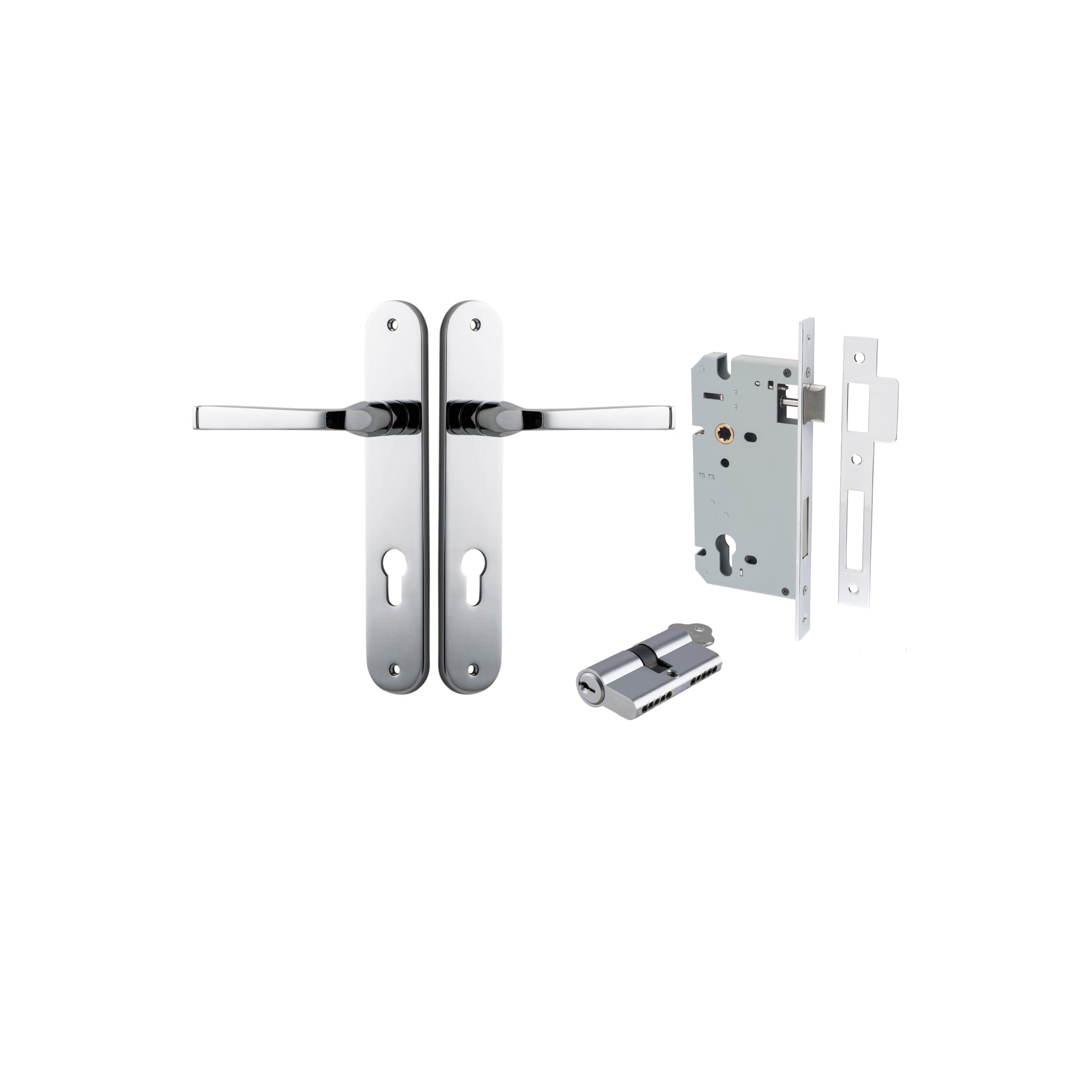 Annecy Lever - Oval Backplate - Ella Grace - Iver - Polished Chrome - Door Levers