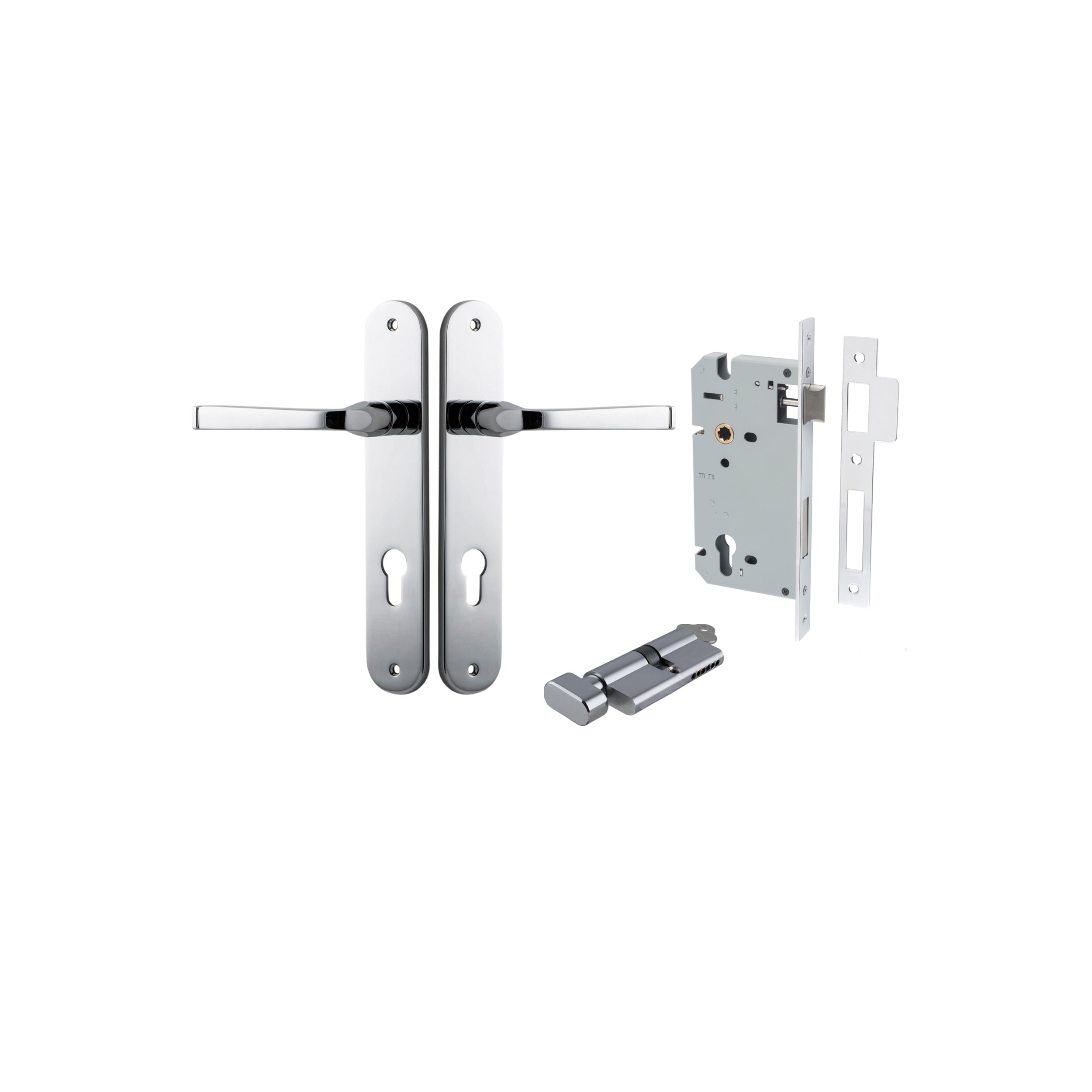 Annecy Lever - Oval Backplate - Ella Grace - Iver - Polished Chrome - Door Levers