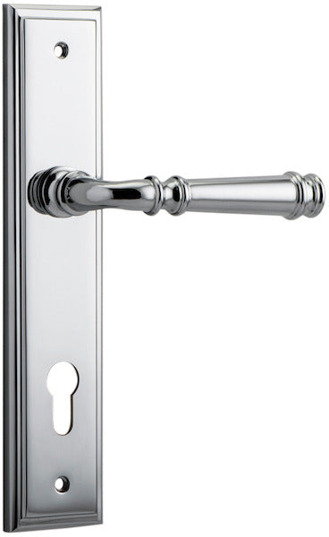 Verona Lever - Stepped Backplate - Ella Grace - Iver - Polished Chrome - Door Levers