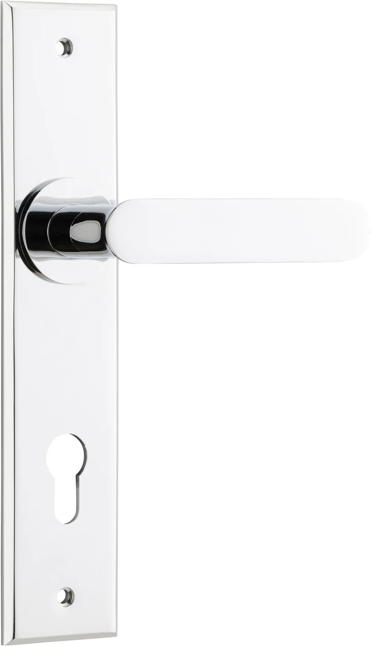 Bronte Lever - Chamfered Backplate - Ella Grace - Iver - Polished Chrome - Door Levers