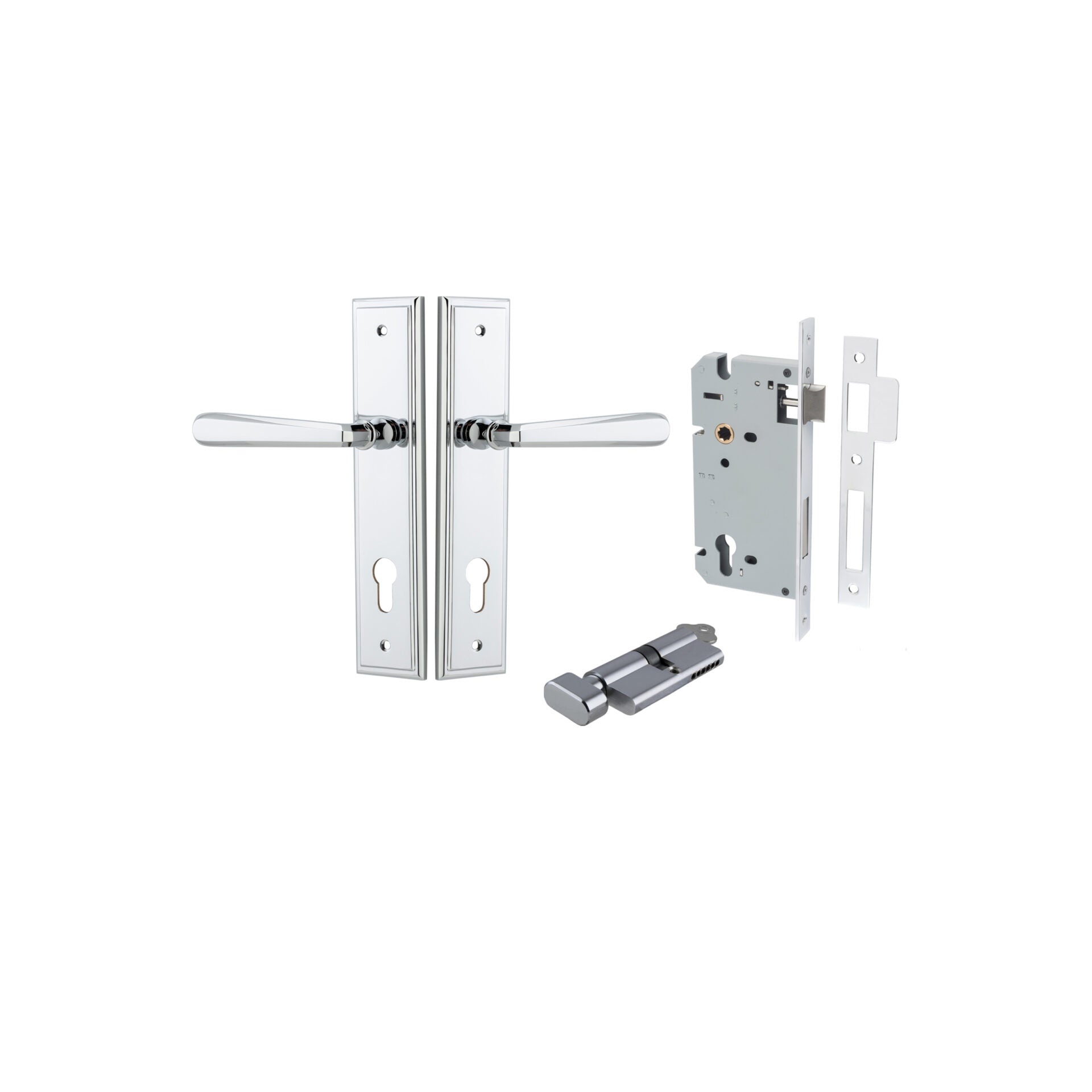 Copenhagen Lever - Stepped Backplate - Ella Grace - Iver - Polished Chrome - Door Levers