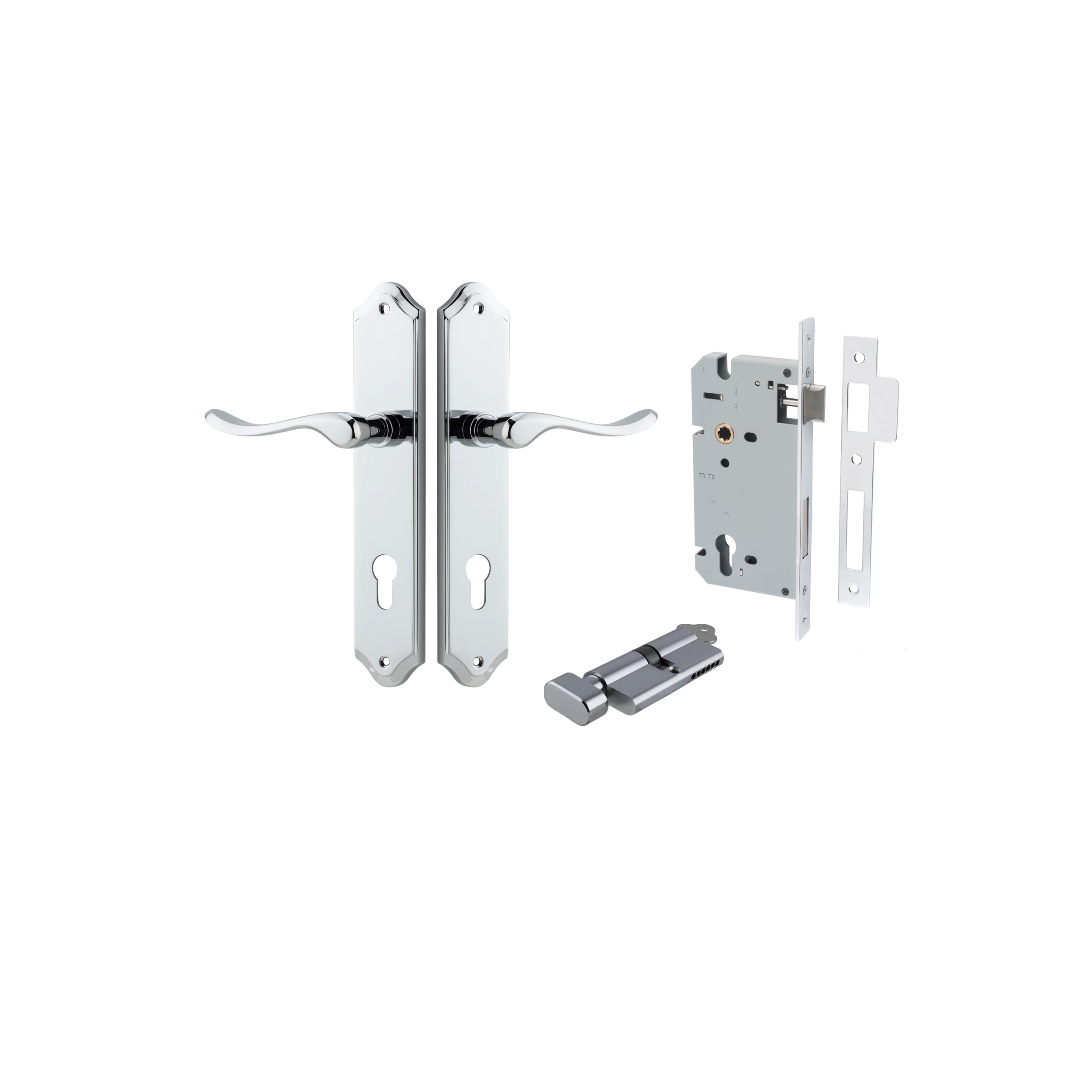 Stirling Lever - Shouldered Backplate - Ella Grace - Iver - Polished Chrome - Door Levers