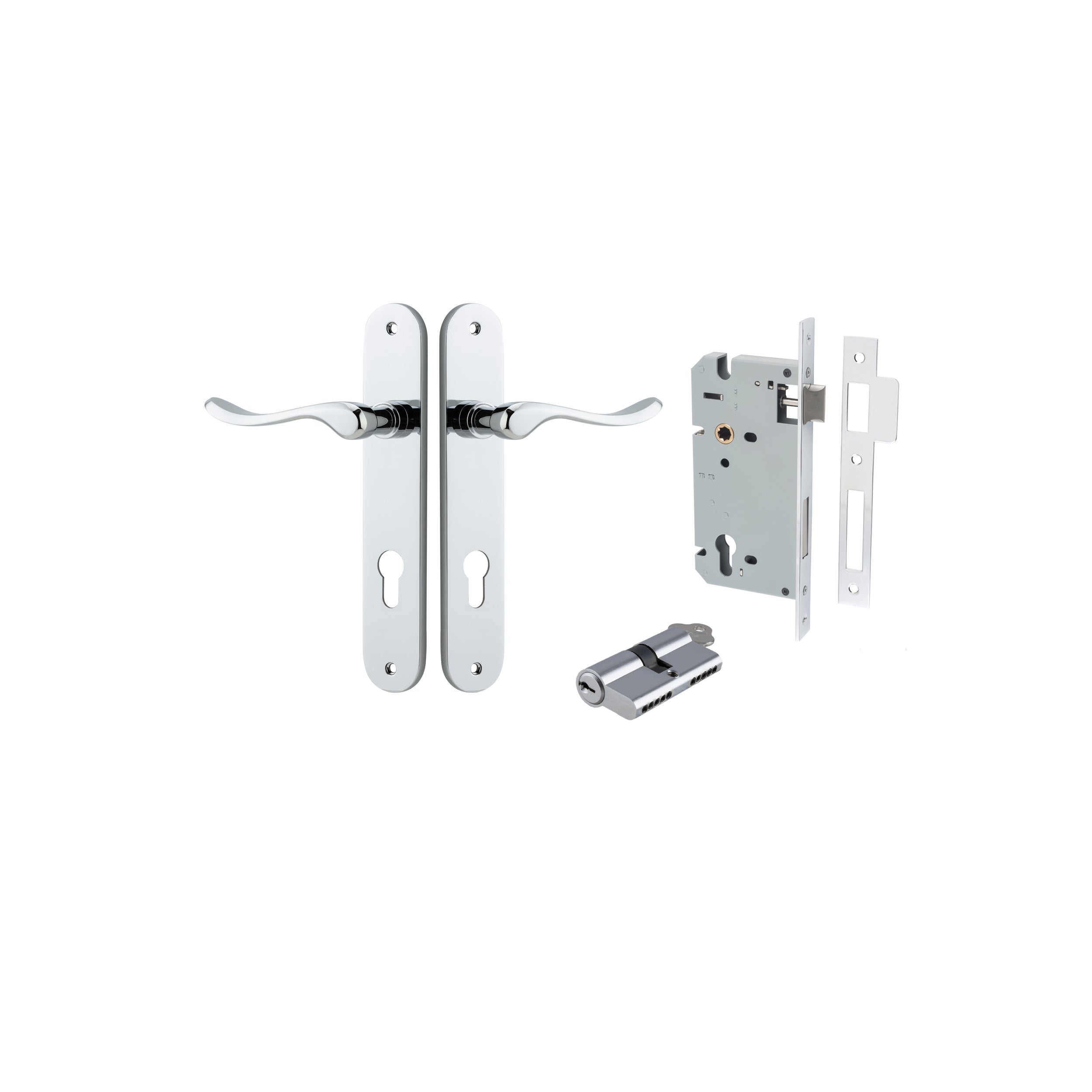 Stirling Lever - Oval Backplate - Ella Grace - Iver - Polished Chrome - Door Levers