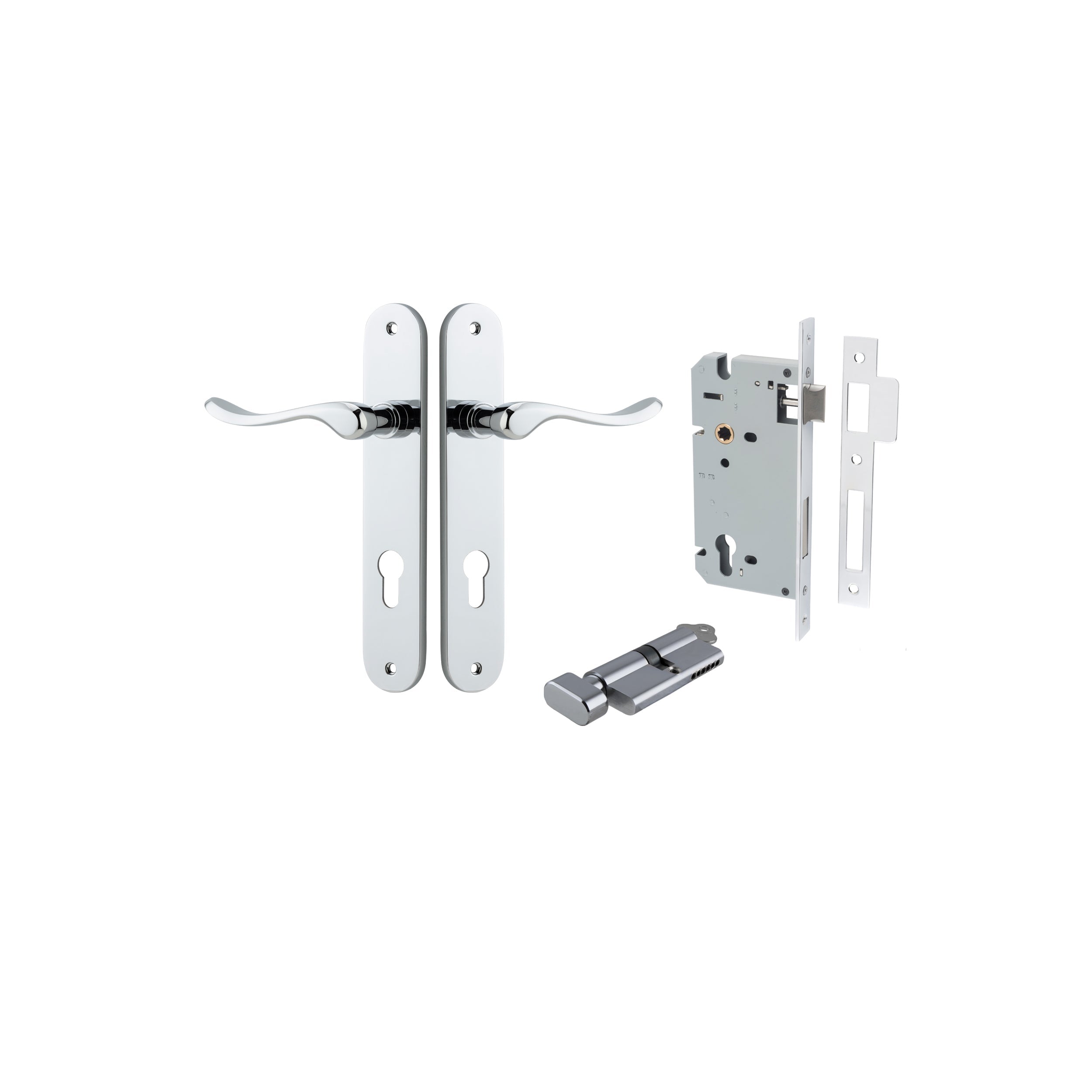 Stirling Lever - Oval Backplate - Ella Grace - Iver - Polished Chrome - Door Levers