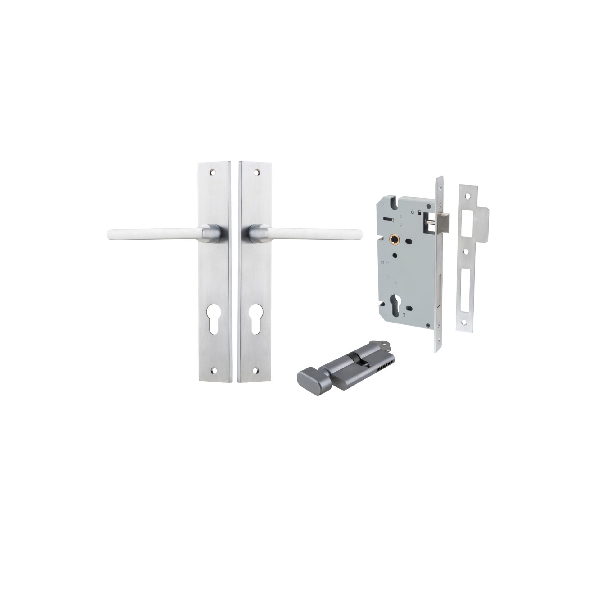 Baltimore Lever - Rectangular Backplate - Ella Grace - Iver - Brushed Chrome - Door Levers