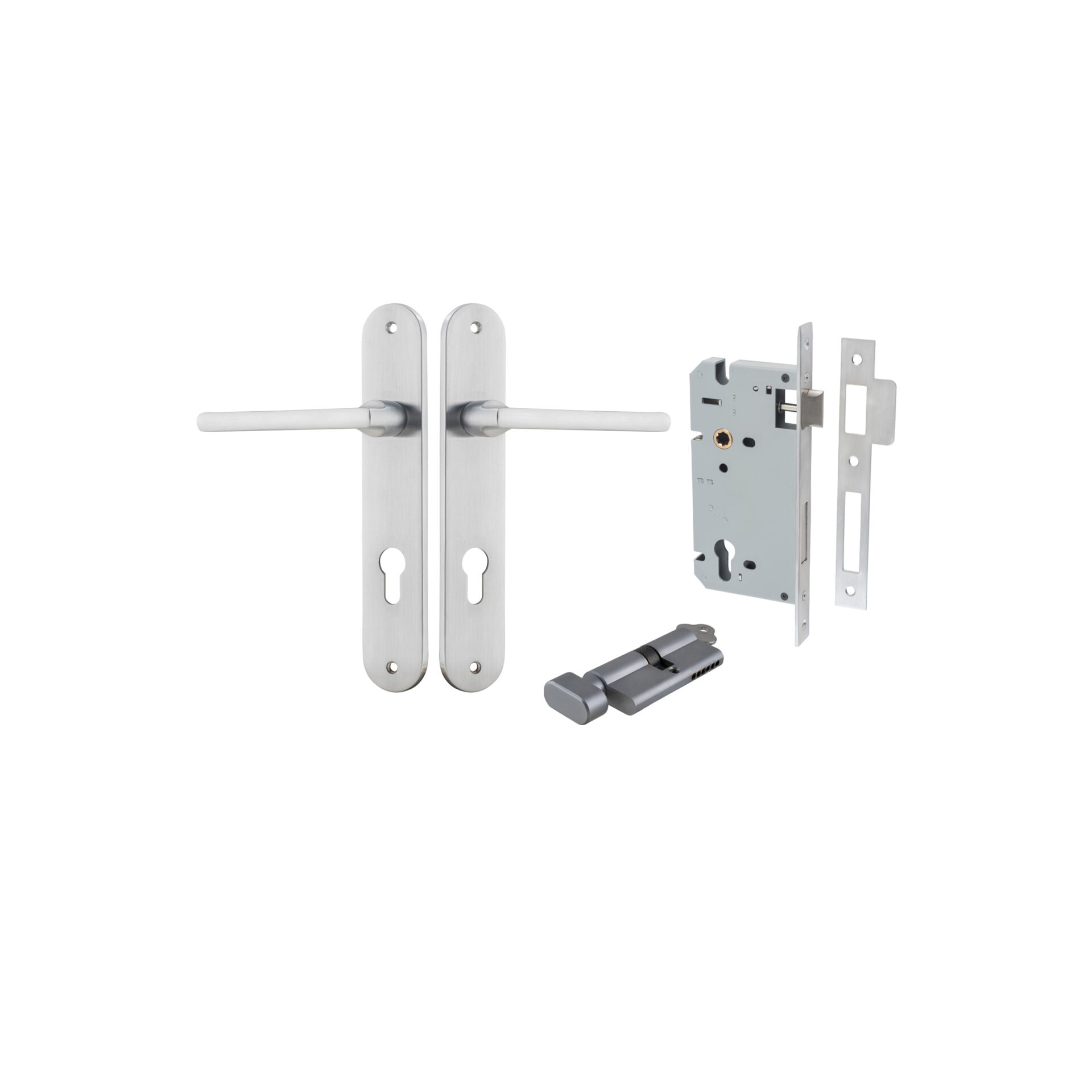 Baltimore Lever - Oval Backplate - Ella Grace - Iver - Brushed Chrome - Door Levers