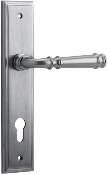 Verona Lever - Stepped Backplate - Ella Grace - Iver - Brushed Chrome - Door Levers