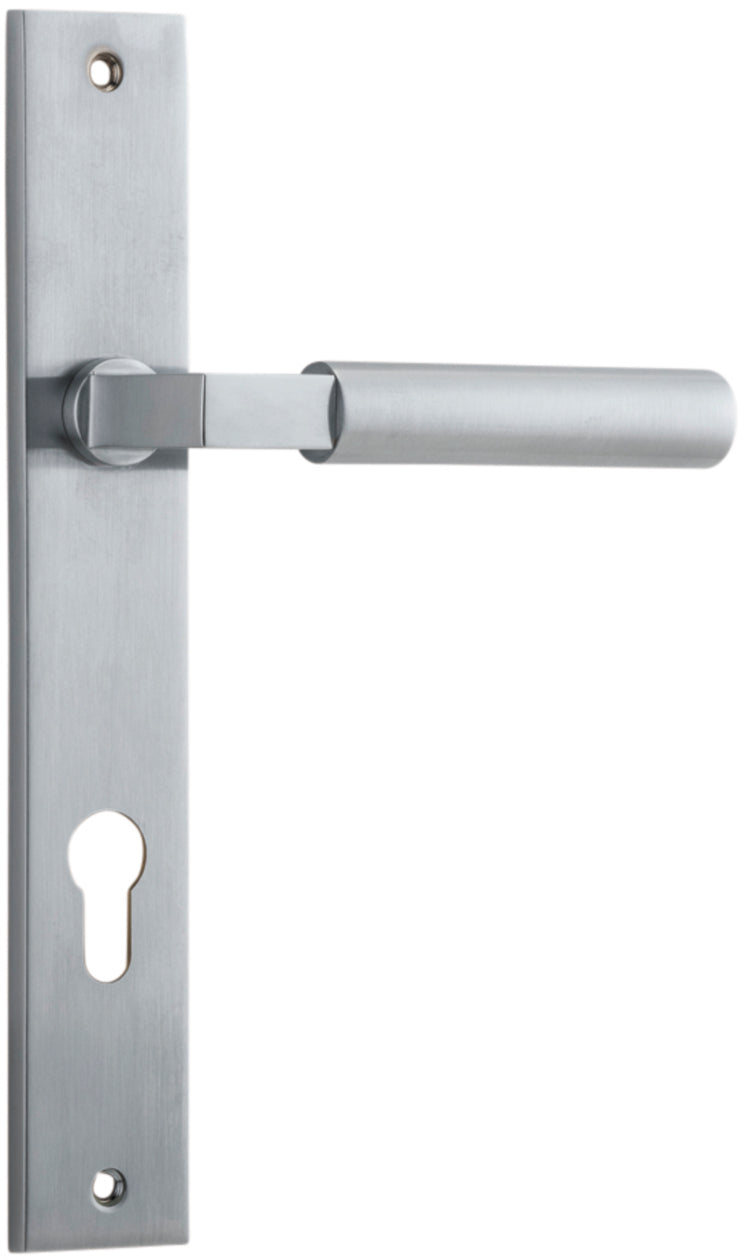 Berlin Lever - Rectangular Backplate - Ella Grace - Iver - Brushed Chrome - Door Levers