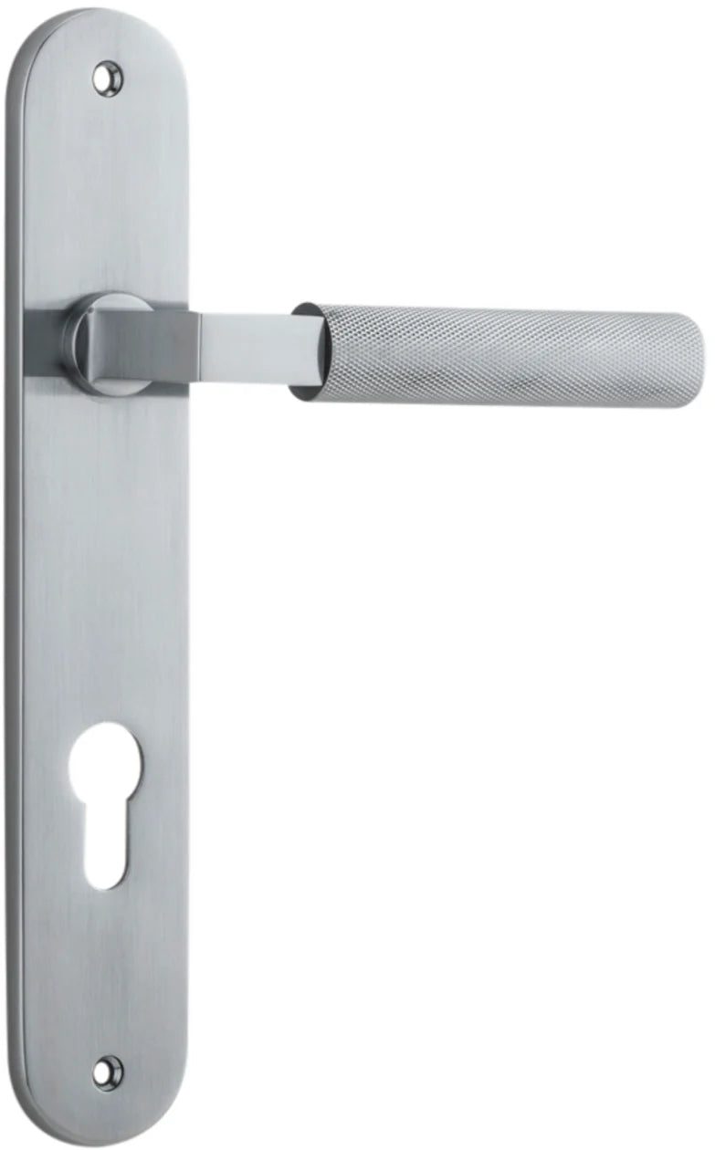 Brunswick Lever - Oval Backplate - Ella Grace - Iver - Brushed Chrome - Door Levers