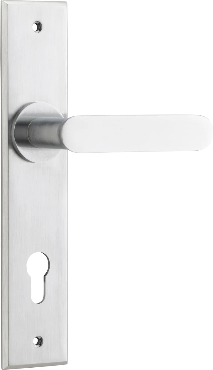 Bronte Lever - Chamfered Backplate - Ella Grace - Iver - Brushed Chrome - Door Levers