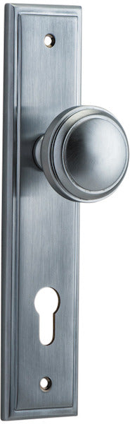 Paddington Knob - Stepped Backplate - Ella Grace - Iver - Brushed Chrome - Door Knobs