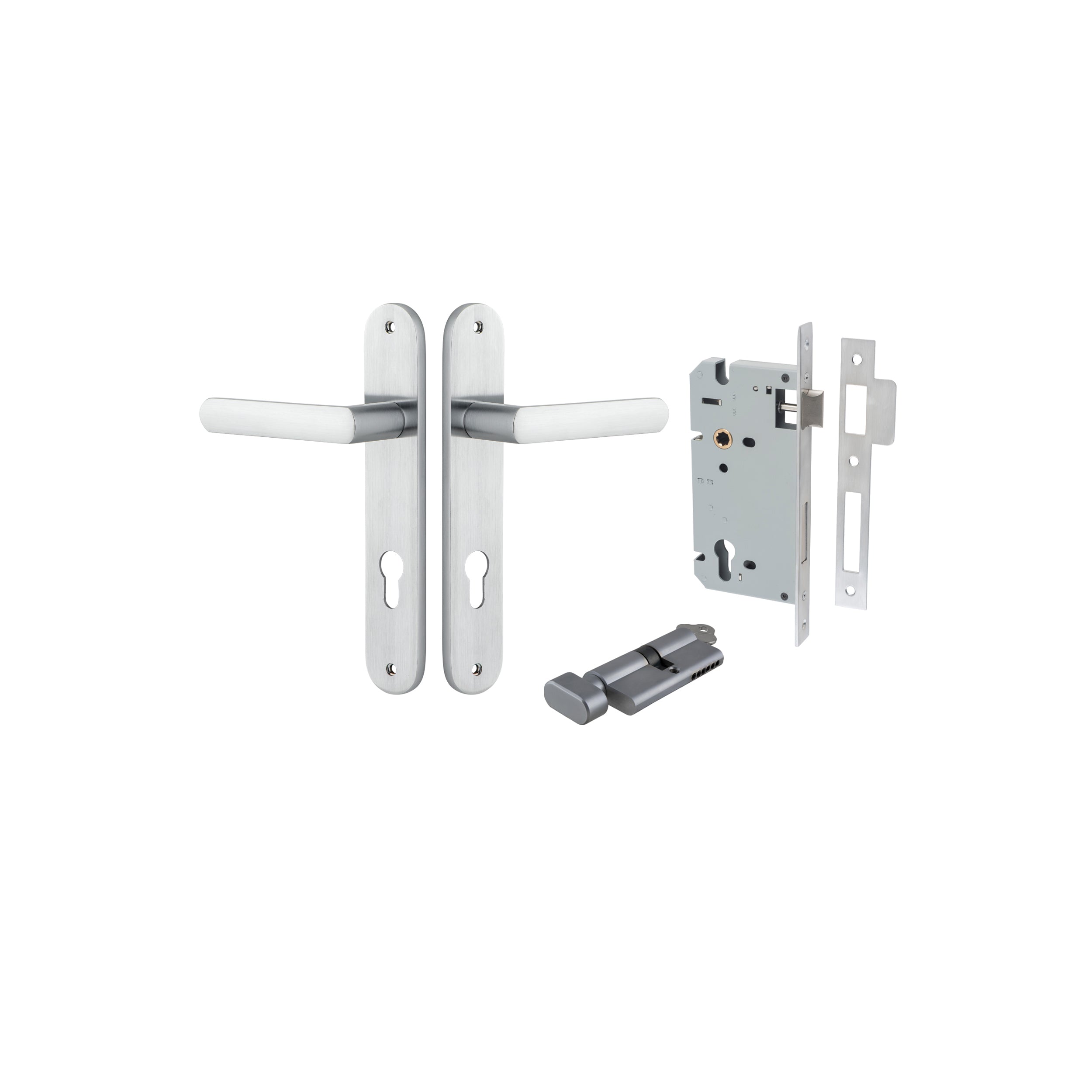 Osaka Lever - Oval Backplate - Ella Grace - Iver - Brushed Chrome - Door Levers