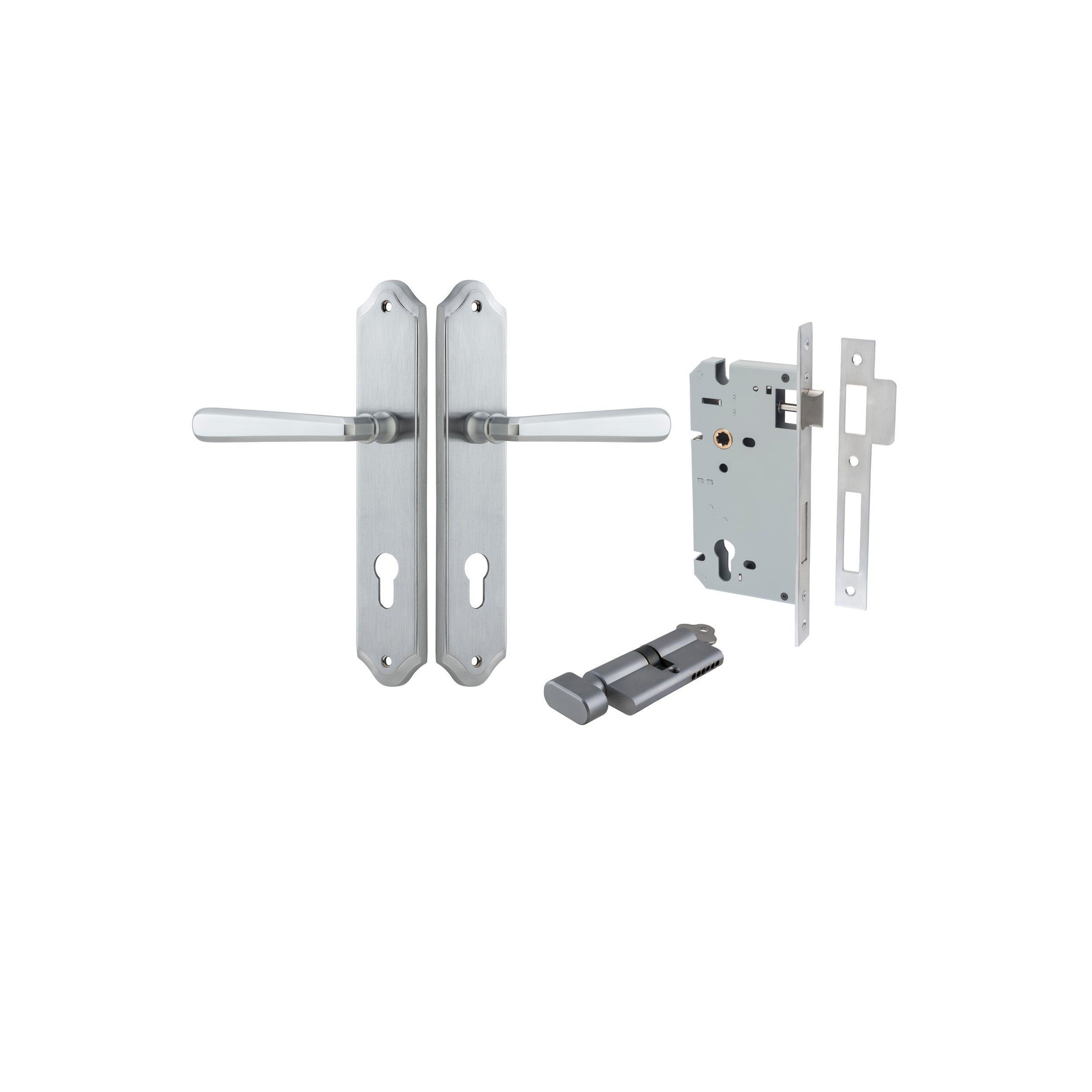 Copenhagen Lever - Shouldered Backplate - Ella Grace - Iver - Brushed Chrome - Door Levers