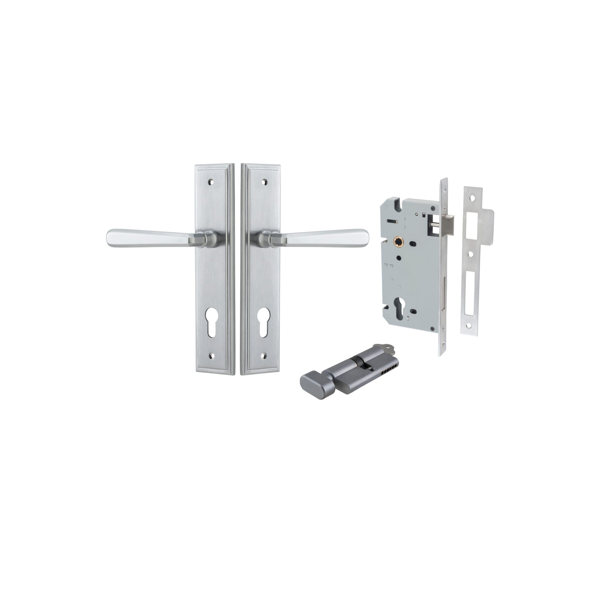 Copenhagen Lever - Stepped Backplate - Ella Grace - Iver - Brushed Chrome - Door Levers