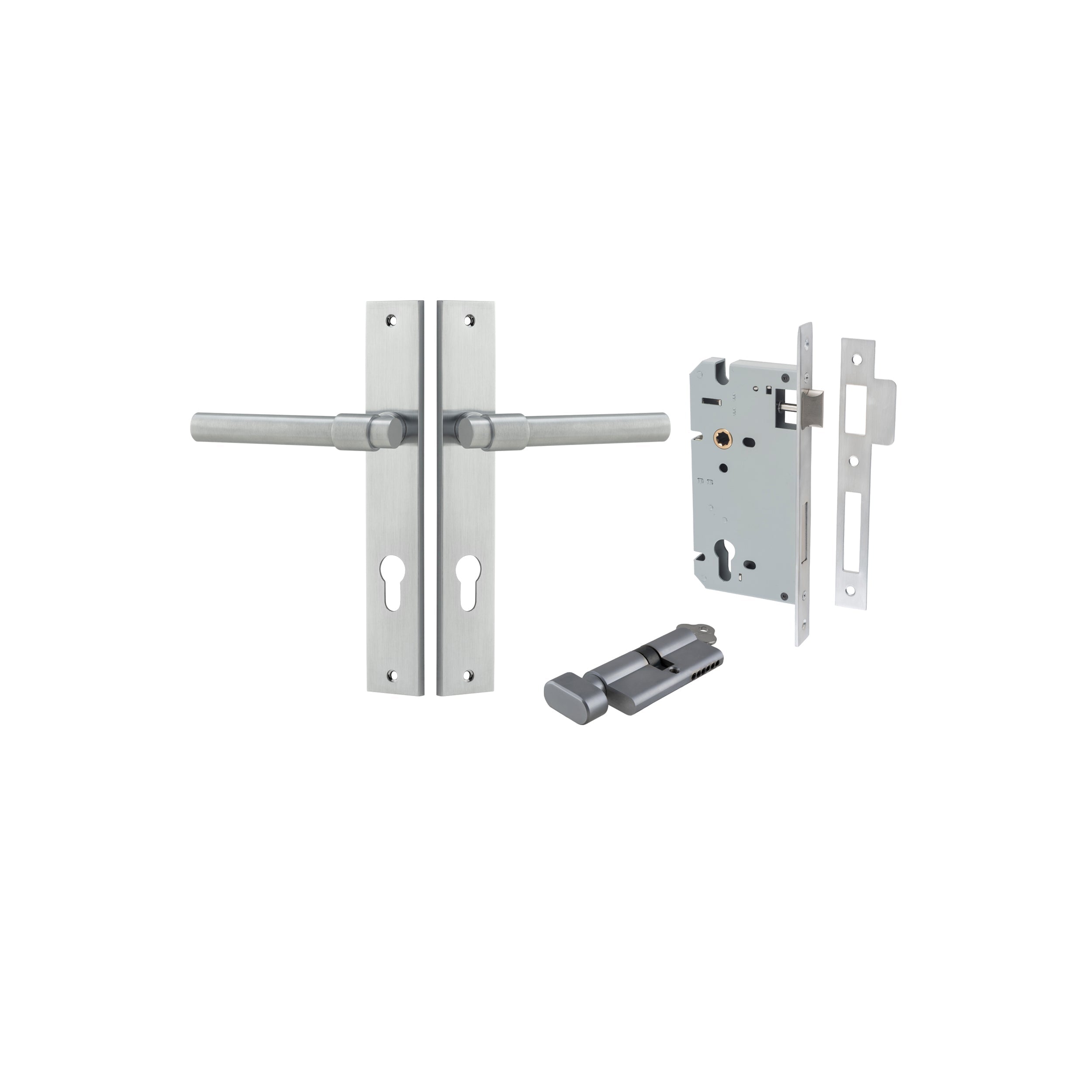 Helsinki Lever - Rectangular Backplate - Ella Grace - Iver - Brushed Chrome - Door Levers