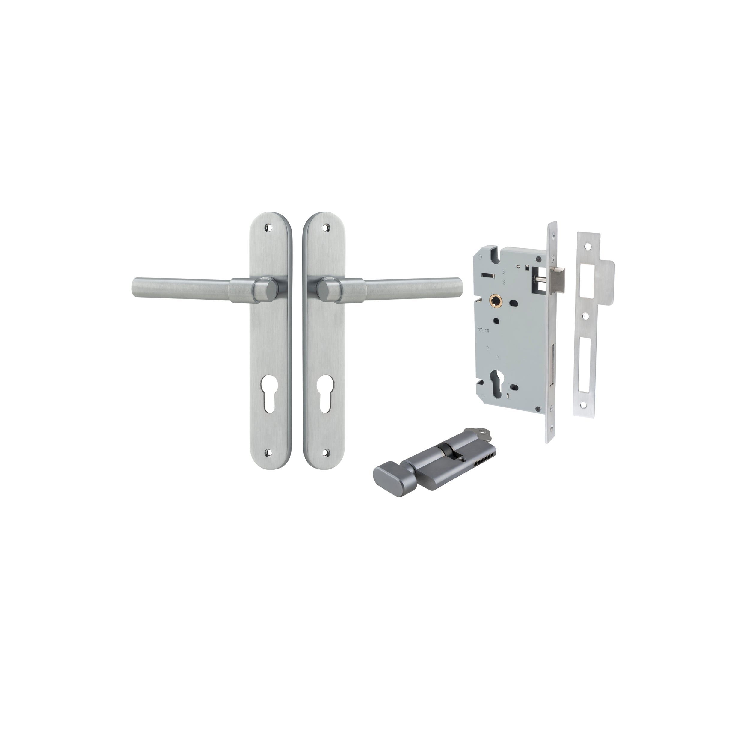 Helsinki Lever - Oval Backplate - Ella Grace - Iver - Brushed Chrome - Door Levers