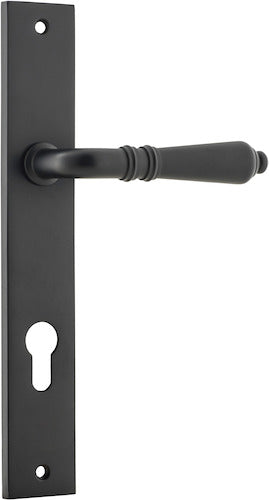 Sarlat Lever - Rectangular Backplate - Ella Grace - Iver - Matt Black - Door Levers