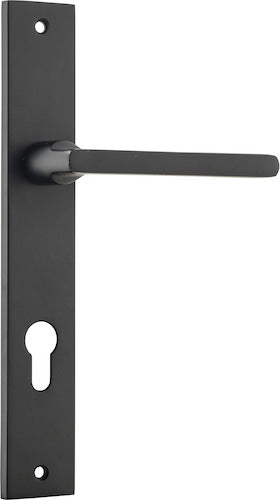 Baltimore Lever - Rectangular Backplate - Ella Grace - Iver - Matt Black - Door Levers