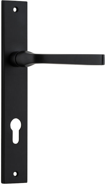 Annecy Lever - Rectangular Backplate - Ella Grace - Iver - Matt Black - Door Levers