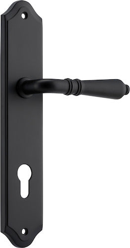 Sarlat Lever - Shouldered Backplate - Ella Grace - Iver - Matt Black - Door Levers