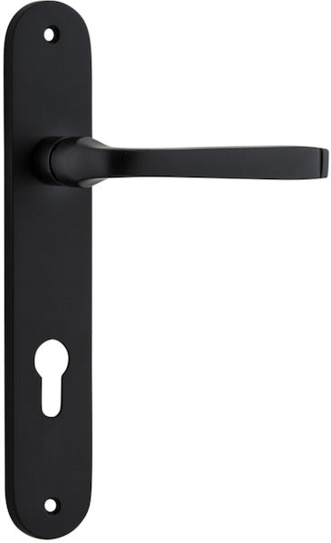 Annecy Lever - Oval Backplate - Ella Grace - Iver - Matt Black - Door Levers