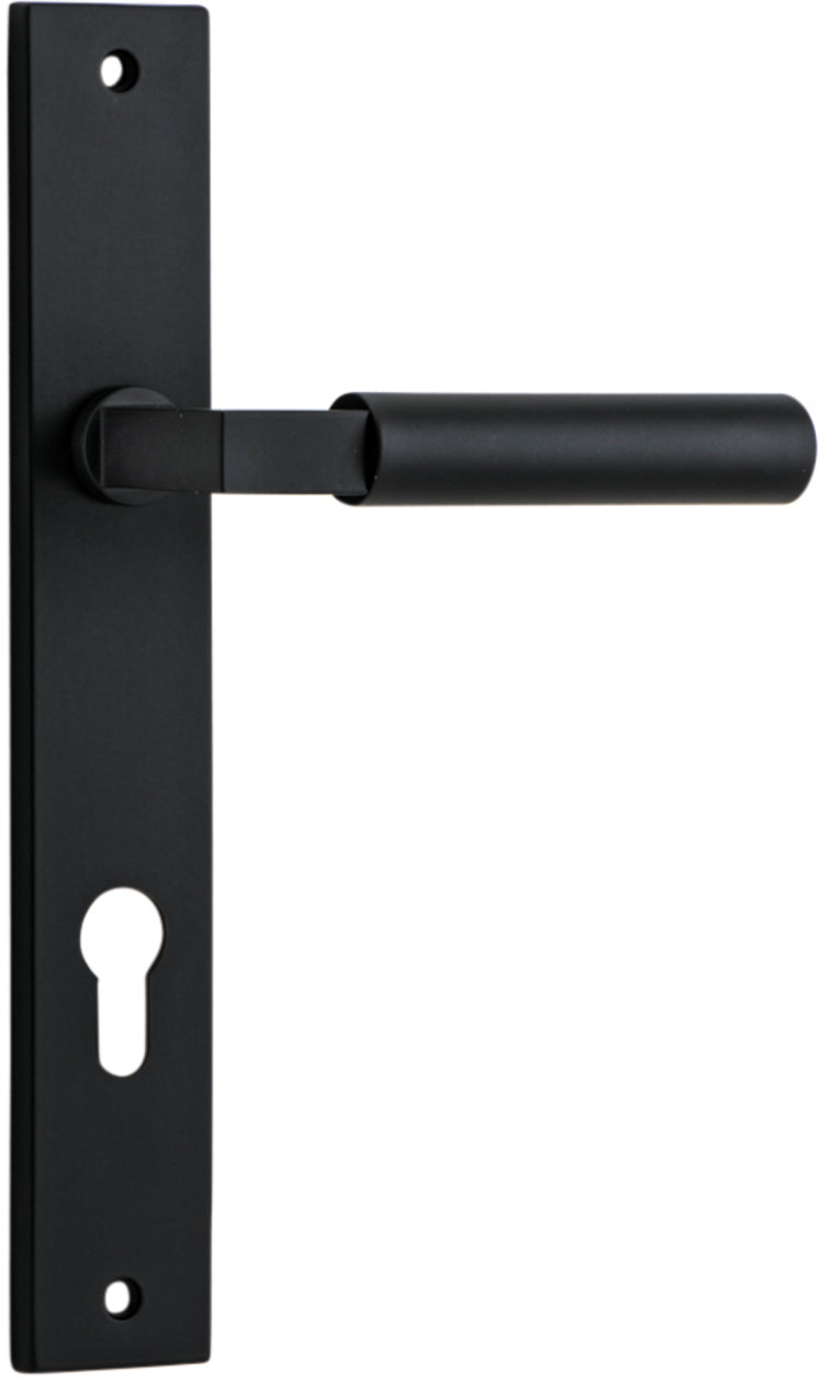 Berlin Lever - Rectangular Backplate - Ella Grace - Iver - Matt Black - Door Levers