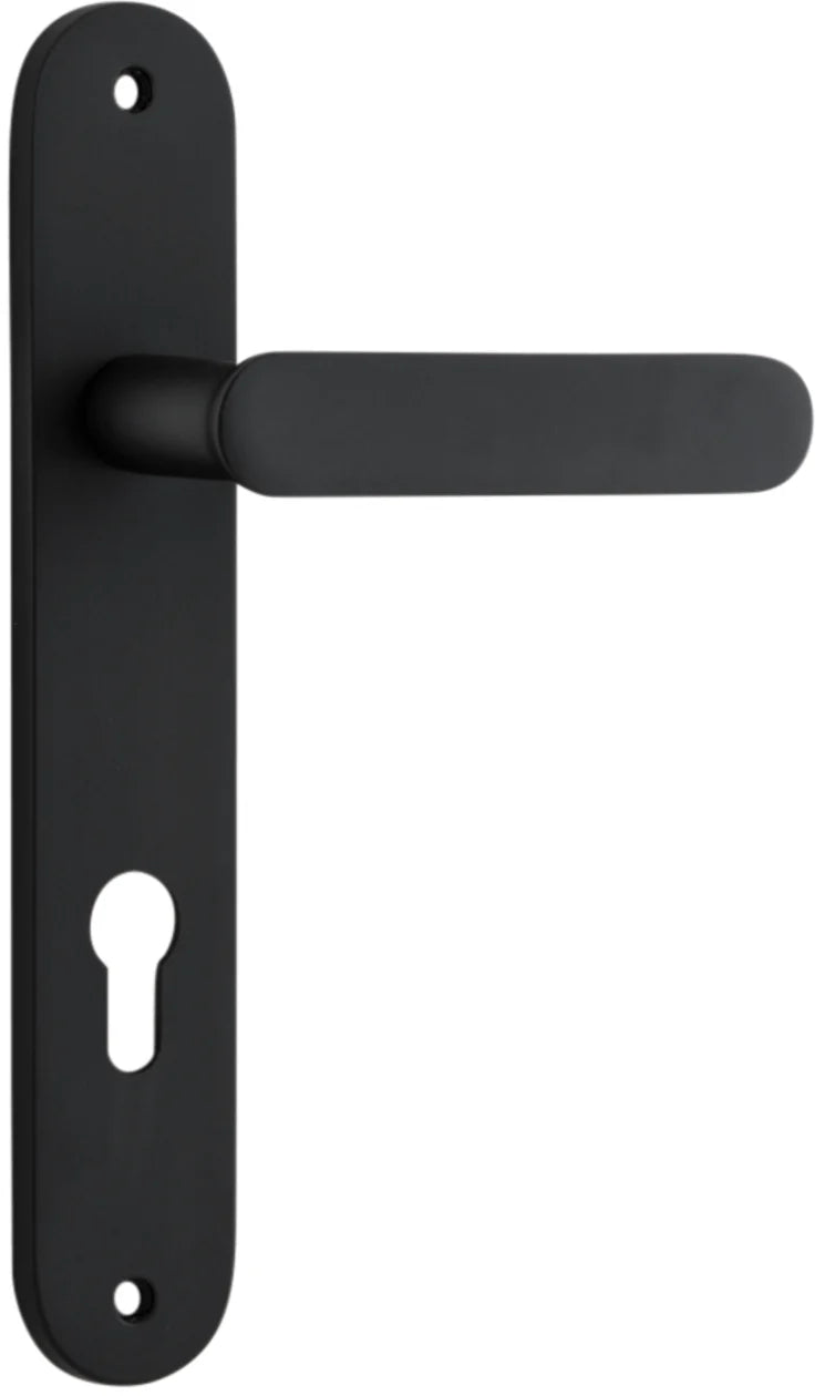 Bronte Lever - Oval Backplate - Ella Grace - Iver - Matt Black - Door Levers