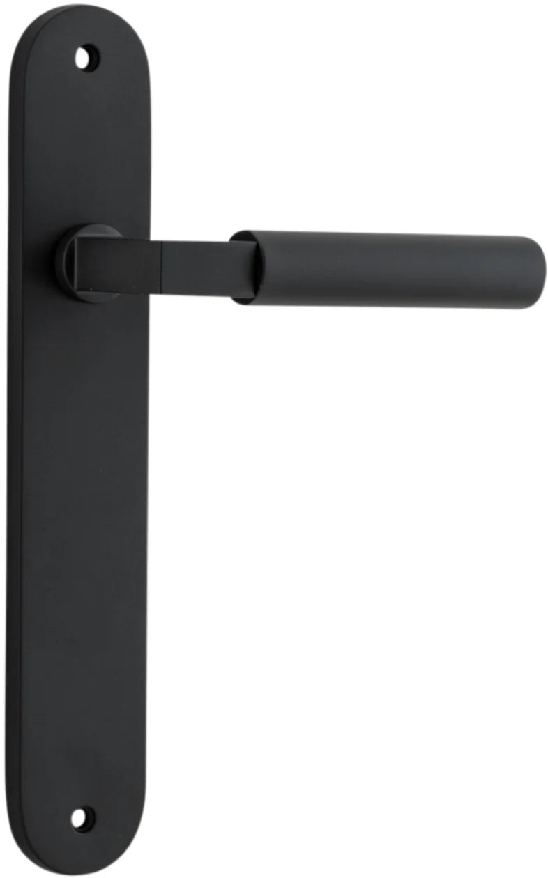 Berlin Lever - Oval Backplate - Ella Grace - Iver - Matt Black - Door Levers