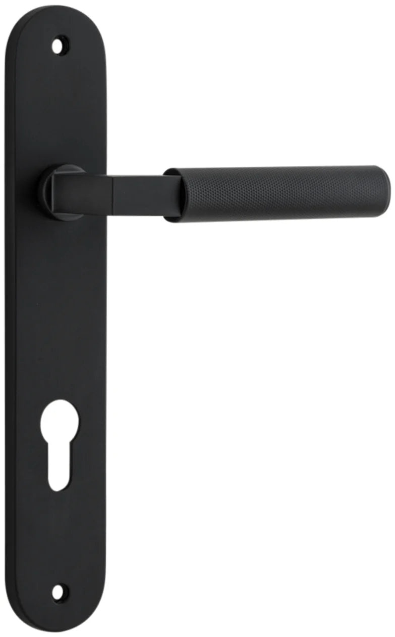 Brunswick Lever - Oval Backplate - Ella Grace - Iver - Matt Black - Door Levers