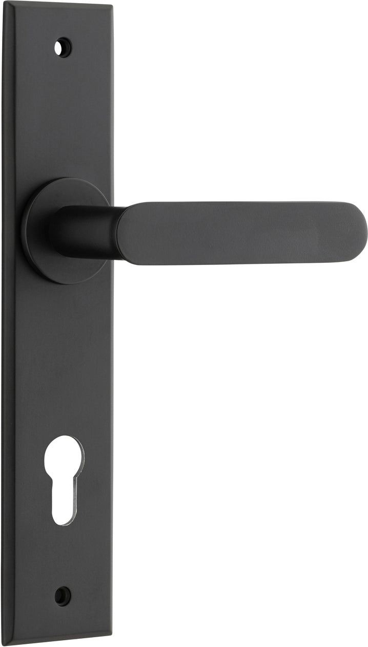 Bronte Lever - Chamfered Backplate - Ella Grace - Iver - Matt Black - Door Levers